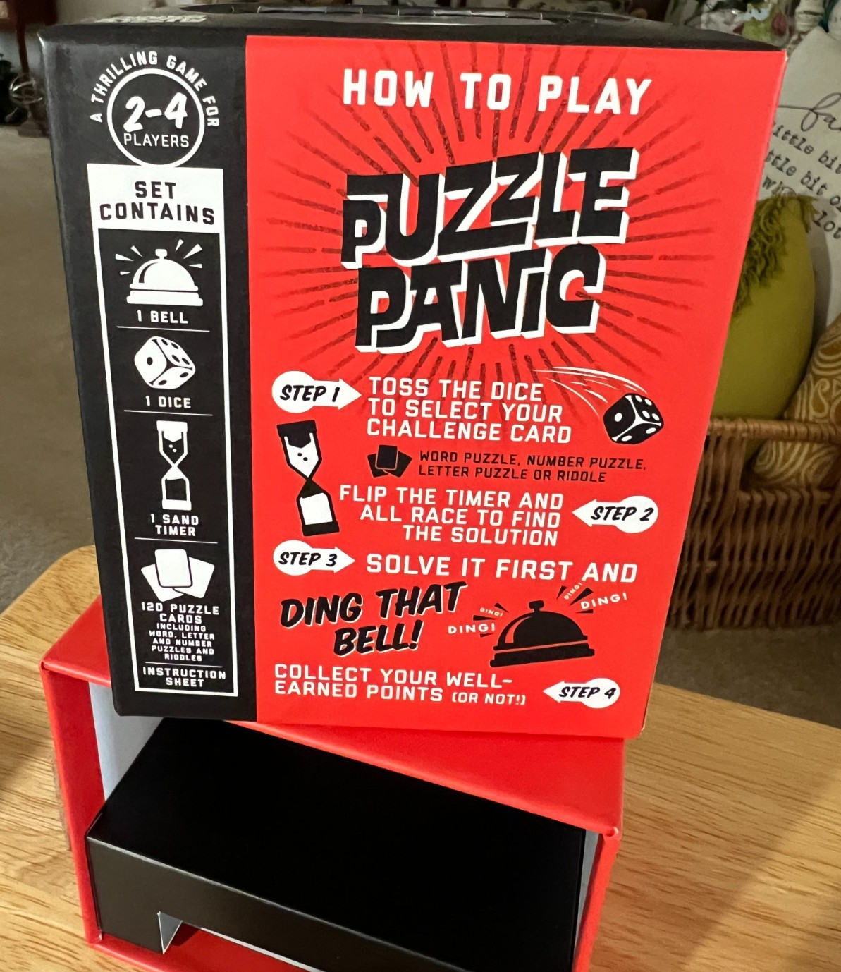 PUZZLE PANIC BELL RINGING ADULT GAME Strategy-Problem Solving-Crazy Fun AGES 12+