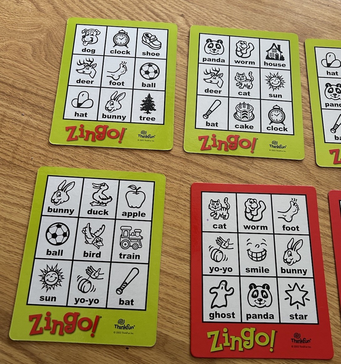 ThinkFun Zingo 1-2-3 Number Kids Game Replacement Set Of 8 Bingo Cards 2-Sided