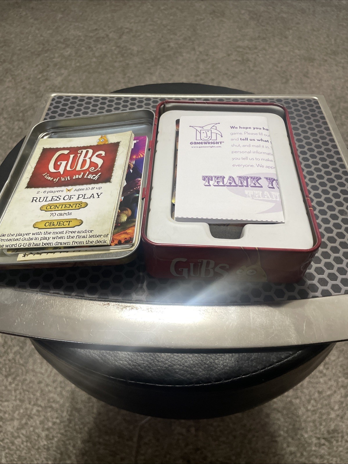 Gamewright: GUBS A Game of Wit and Luck (complete with tin case and sticker)