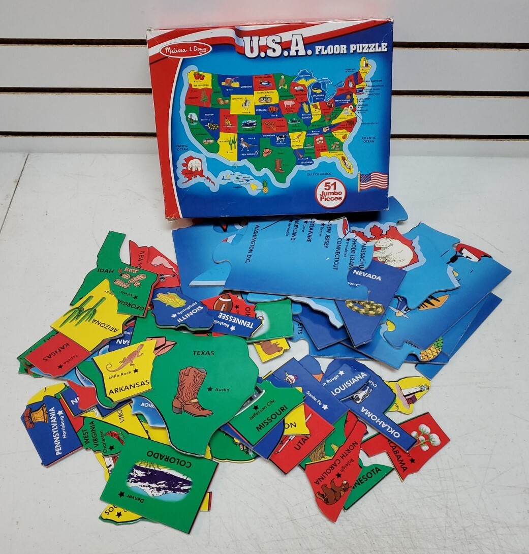 Kids Board Game Lot: Monopoly Jr, CODE on the Brink & USA XL Floor Puzzle *READ*