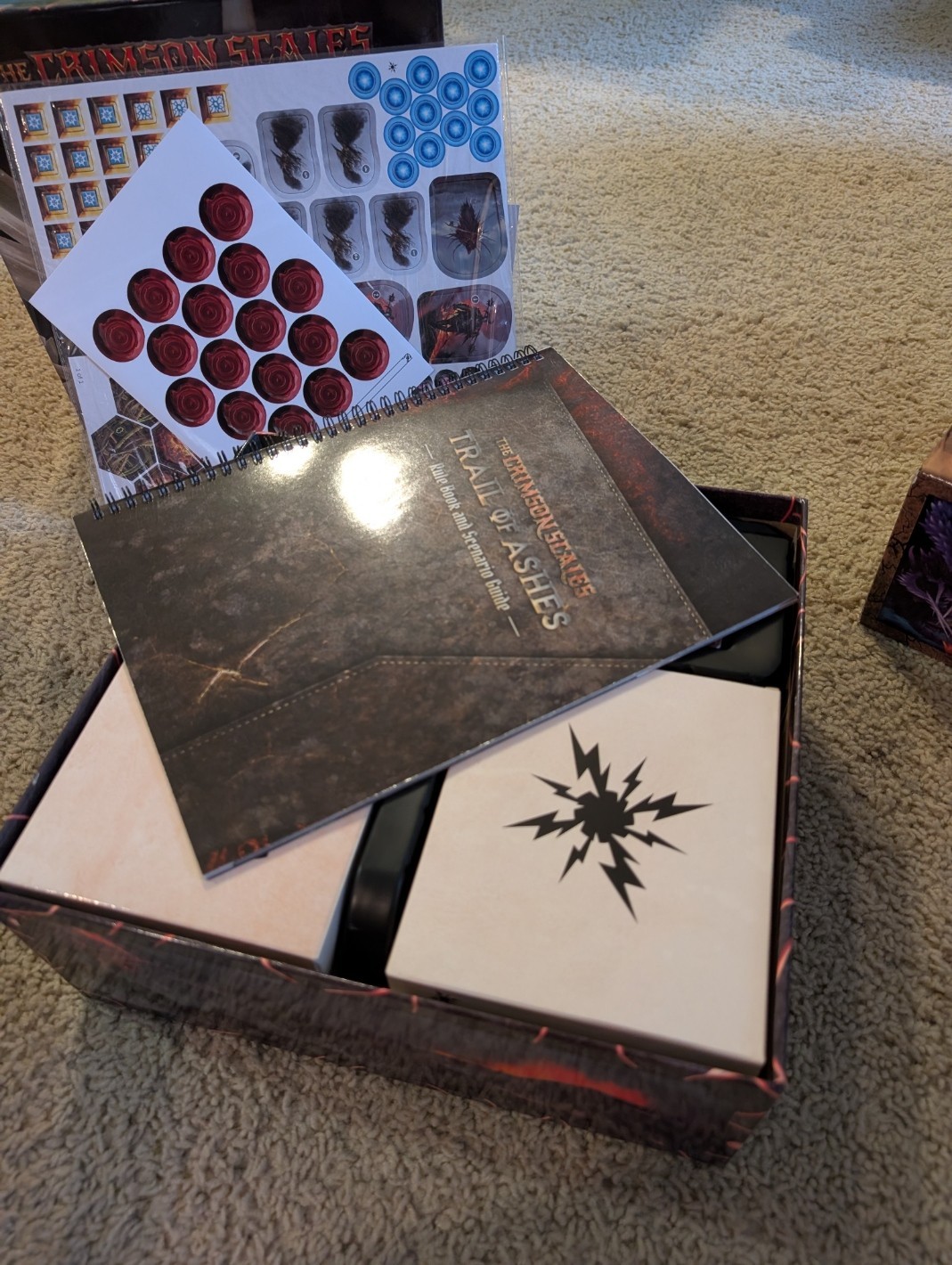 Crimson Scales 1st Printing +Trail of Ashes + ALL Minis RARE Gloomhaven