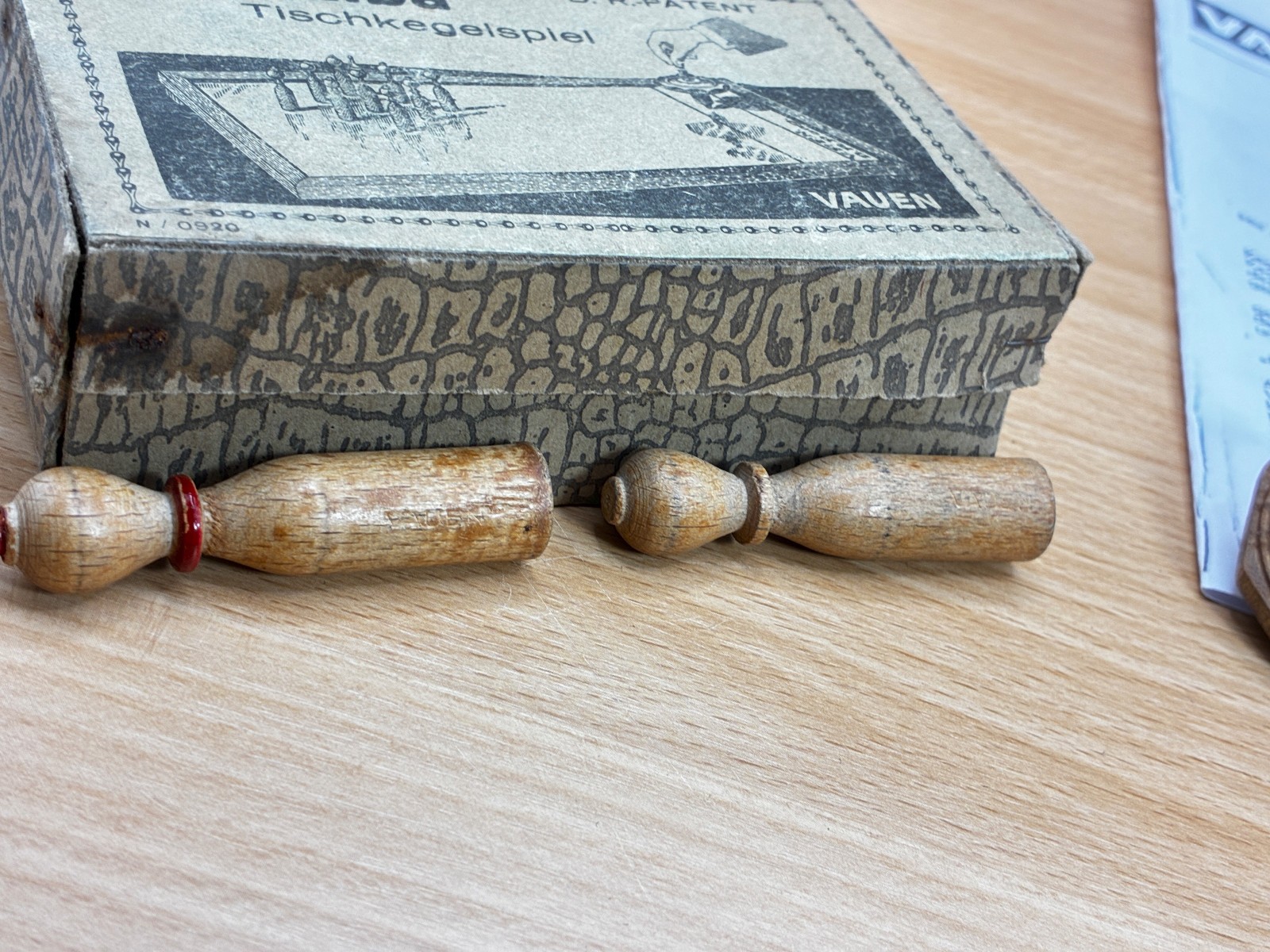 Accessories Romba bowling game for table bowling game Vauen with instructions, antique from 1913