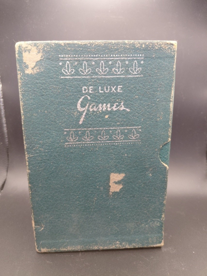 Vintage De Luxe Games Mini Travel Game Set Backgammon Checkers Solitaire