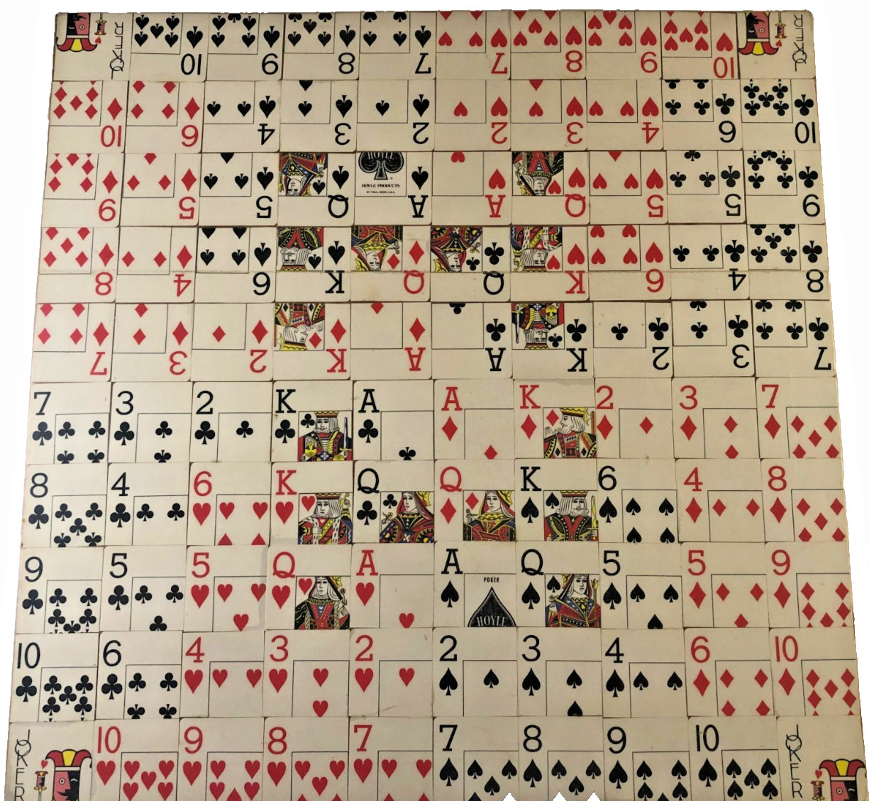 Vtg. One Eyed Jack Sequence Wooden Game Board Playing Card Handmade 18″ Square