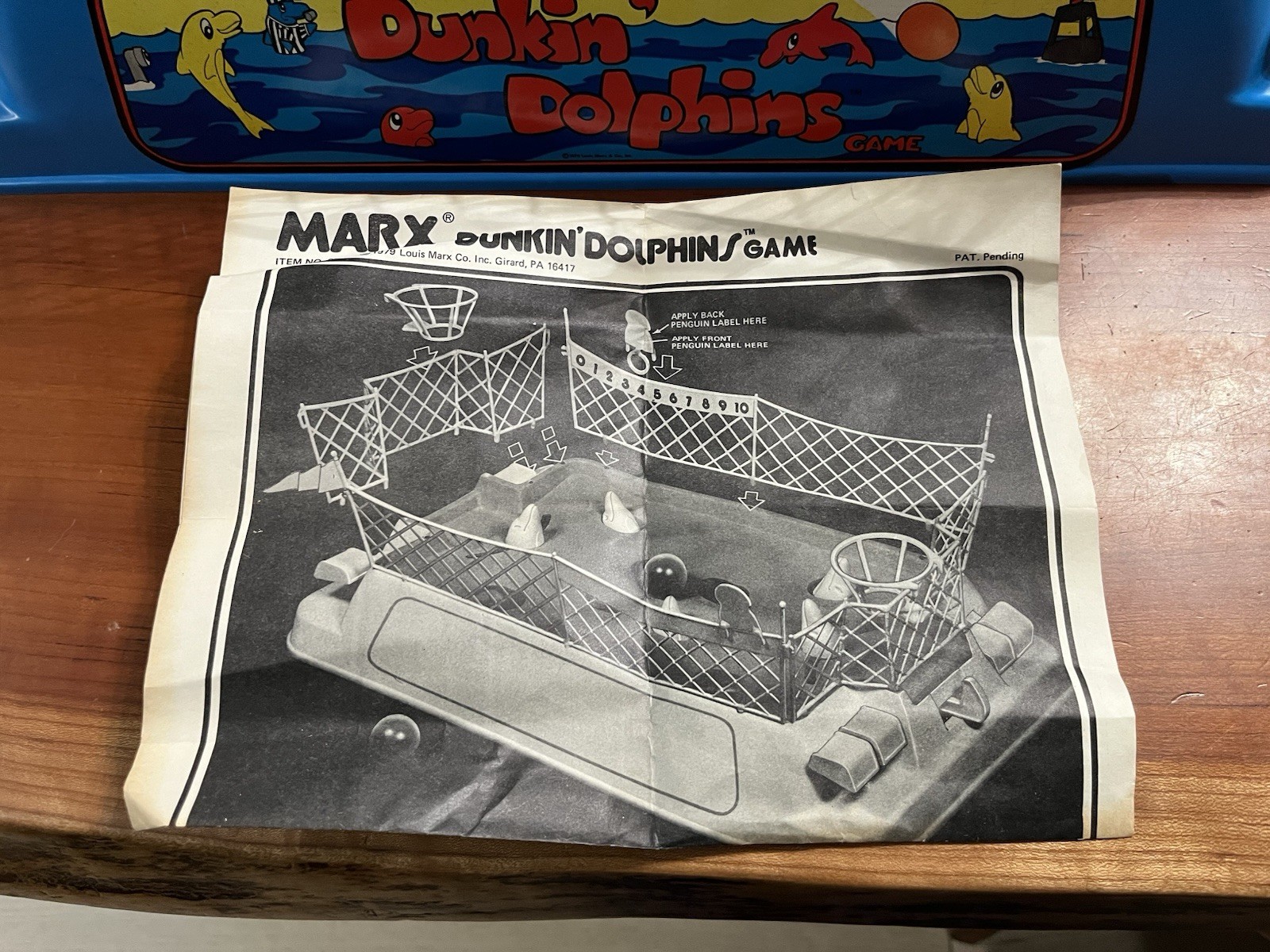1979 Louis Marx The Dunkin’ Dolphins Game 2535 In The Box Complete