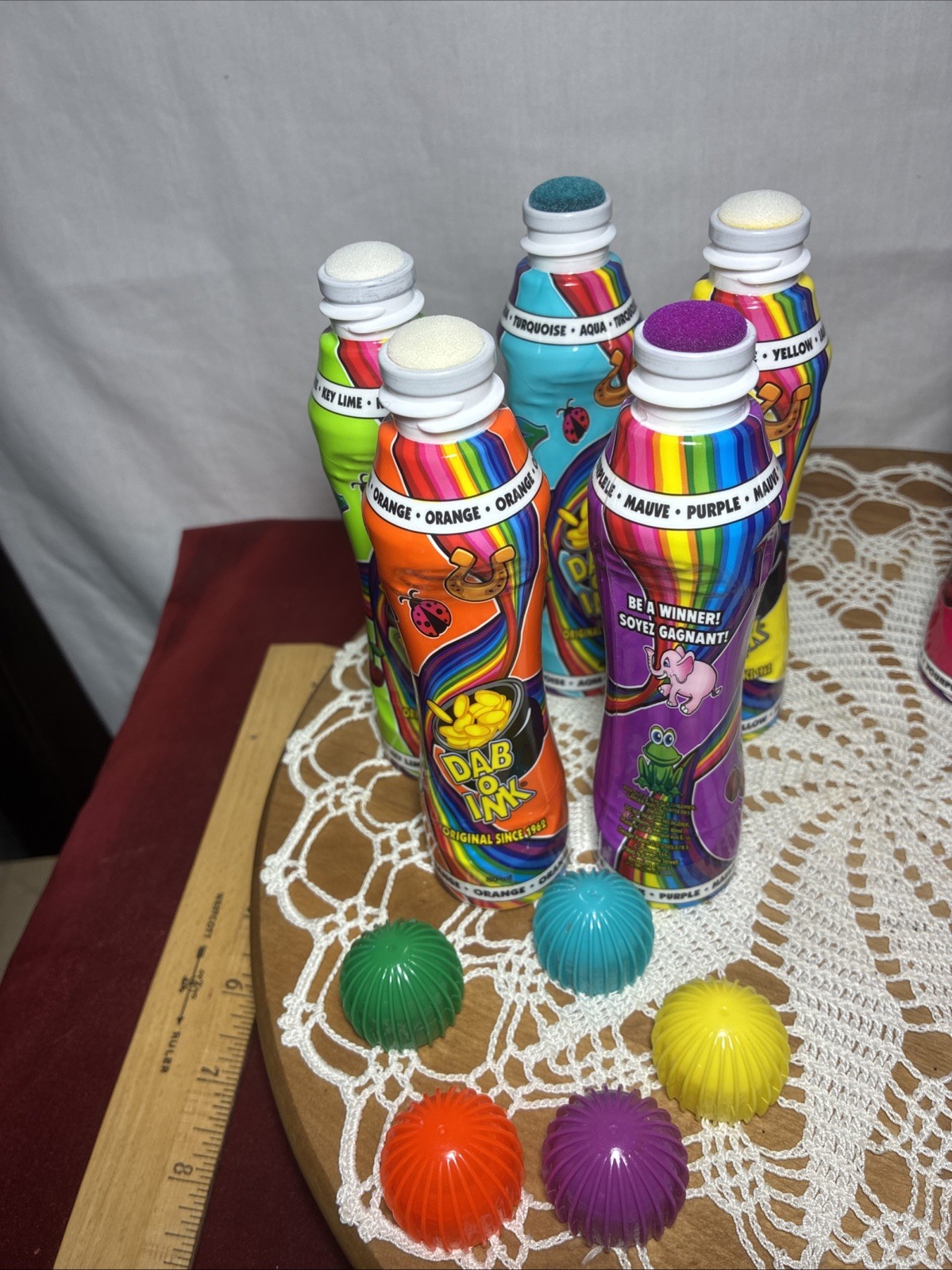 5 Bingo Daubers Dab O Ink New/ Nearly New Assorted Colors 3 Oz