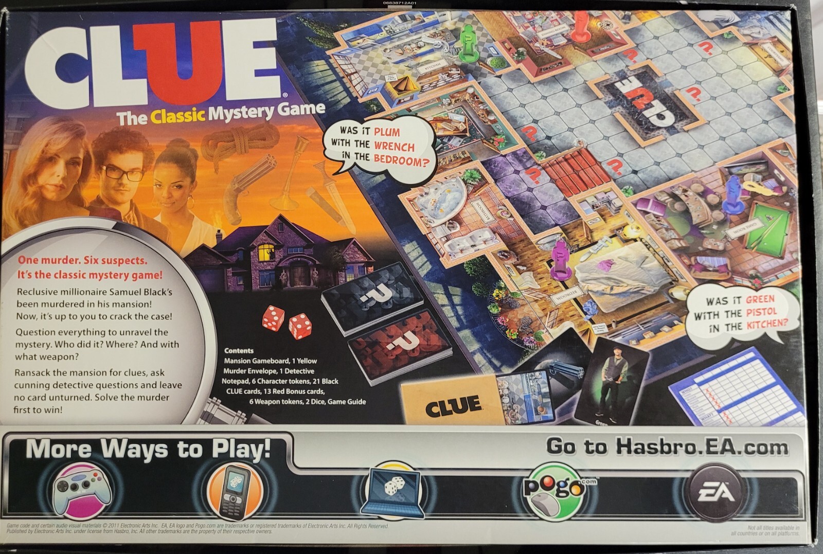 Clue Board Game Hasbro 2011