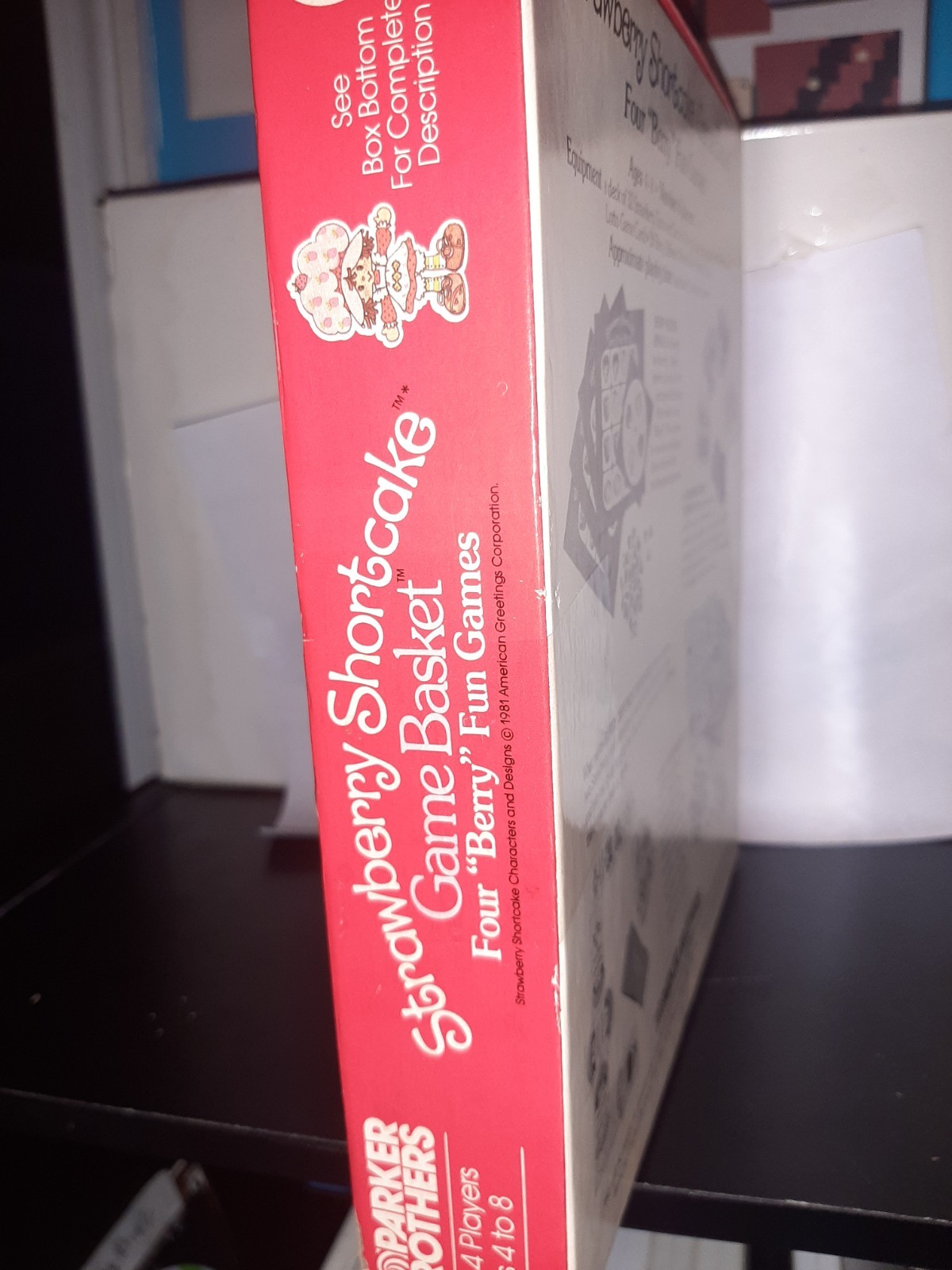 Parker Brothers Strawberry Shortcake Game Basket Vintage 1981 Four Games In Box!