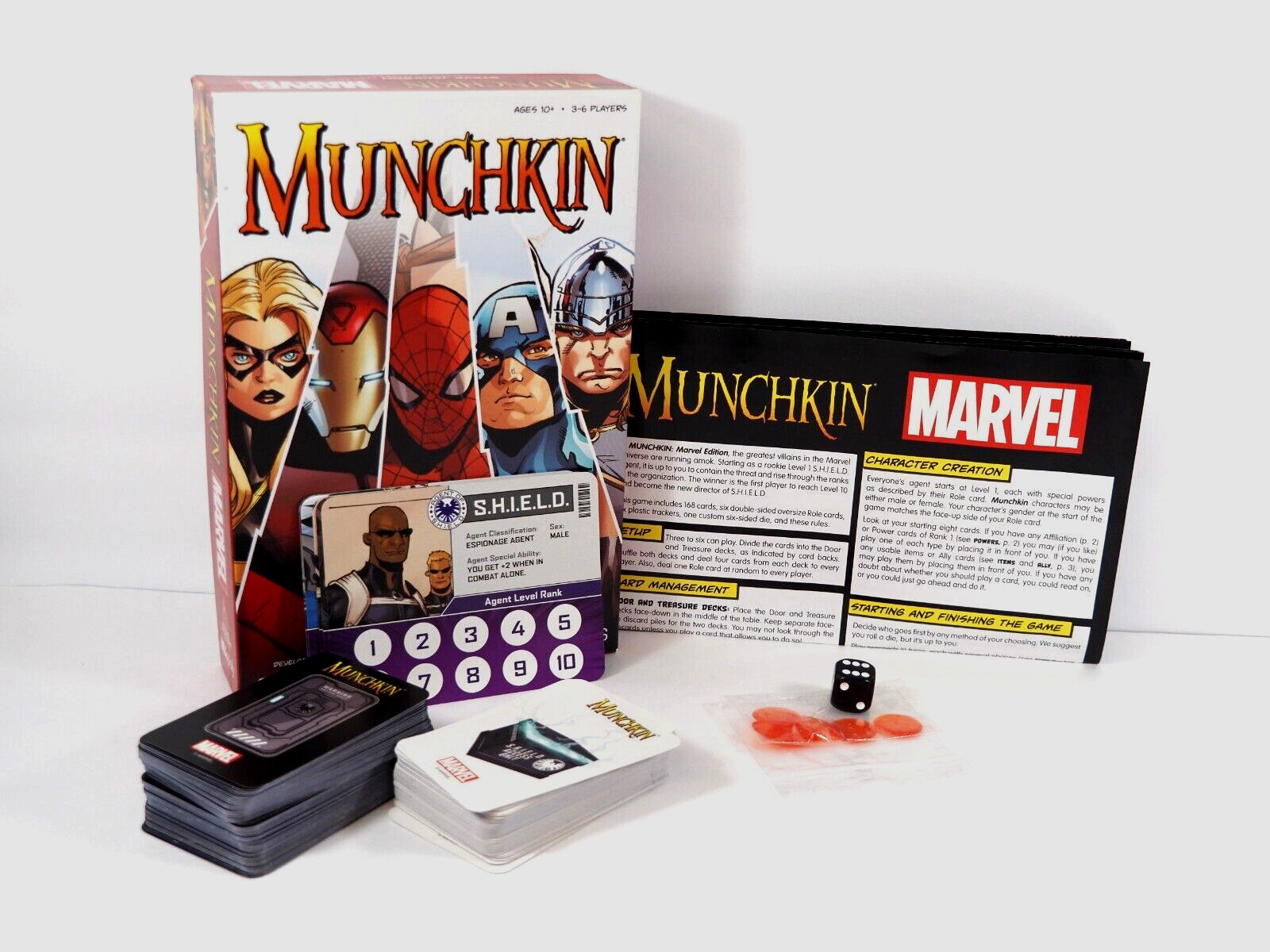 Marvel Munchkin Card Game (Steve Jackson Games, Spiderman, Thor) Complete In Box
