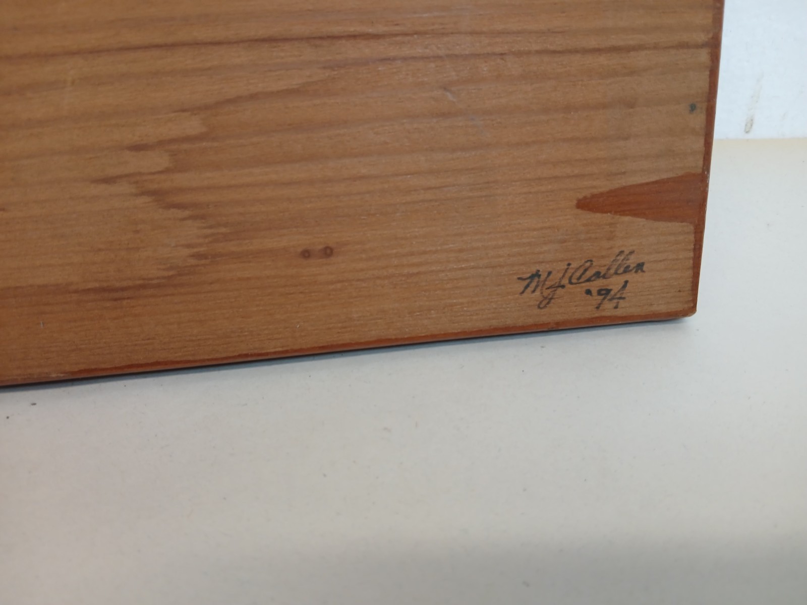 Vintage Handmade Wooden Cribbage Board 20″ 3 Track Signed 1994 No Pegs