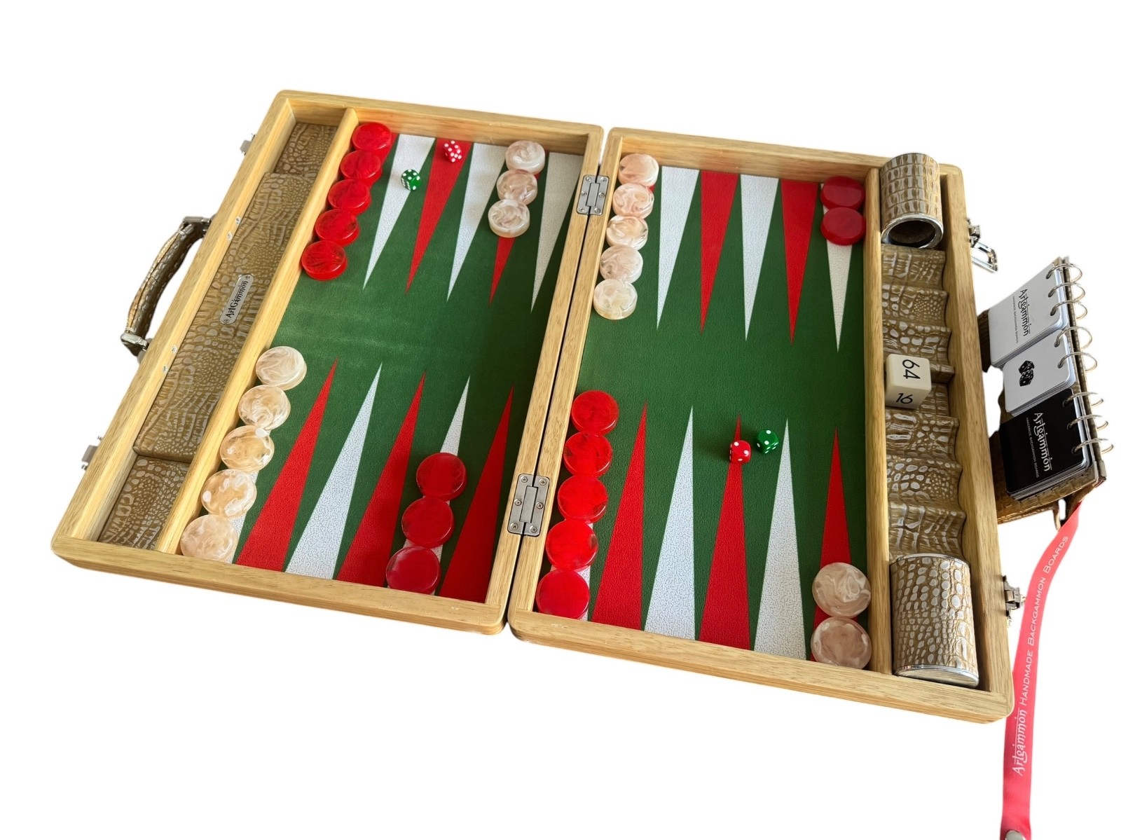 Limba WOOD, Travel Size Backgammon Set&12mm Polyester Checkers Very Light