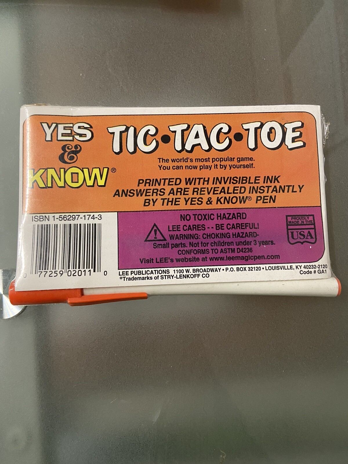 Vintage Yes & Know Invisible Ink Game Book: Tic Tac Toe – Sealed