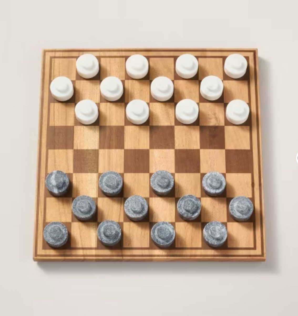 Wood & Marble Checkers Board Game Hearth & Hand with Magnolia Marble Pieces