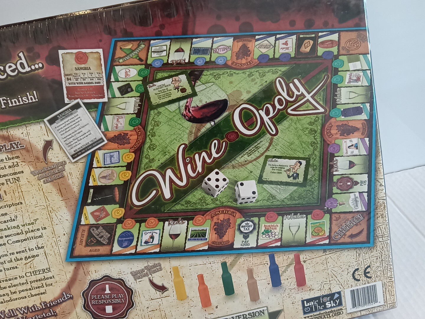 WineOpoly A Game of Cork Popping Fun Boardgame Wine Trading Monopoly Type NEW