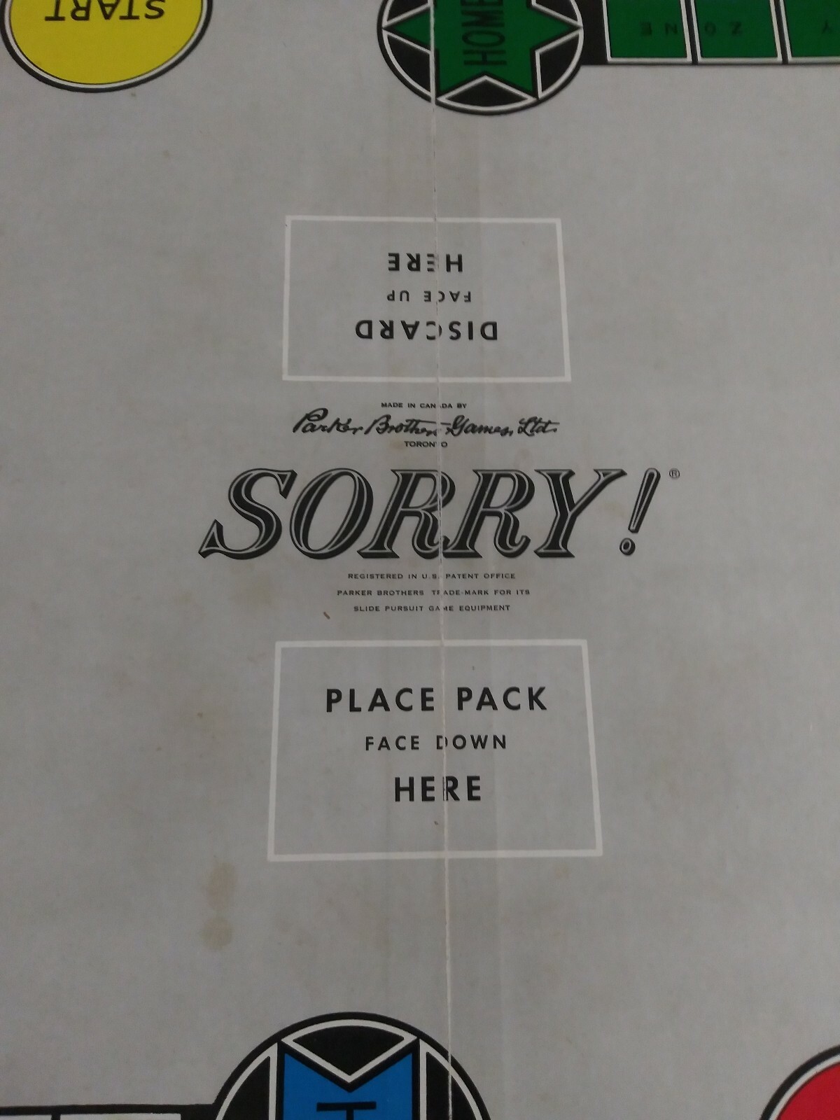 Vtge P.B. SORRY Slide Pursuit Board Game-1964 Complete Bi-lingual Inst.