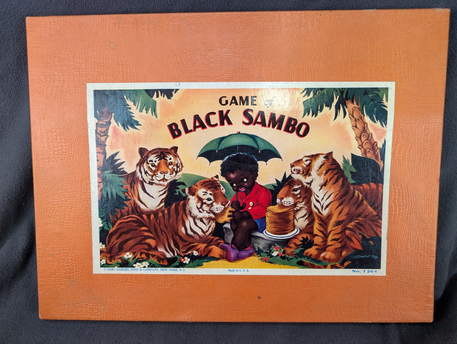 Antique Game of Black Sambo Board Game 95% Complete 1920s Saml Gabriel NY Vtg