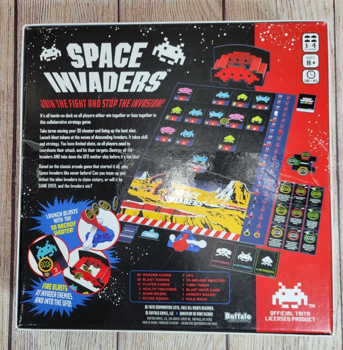 Buffalo Games Space Invaders Game Retro Video Game Turned Board Game