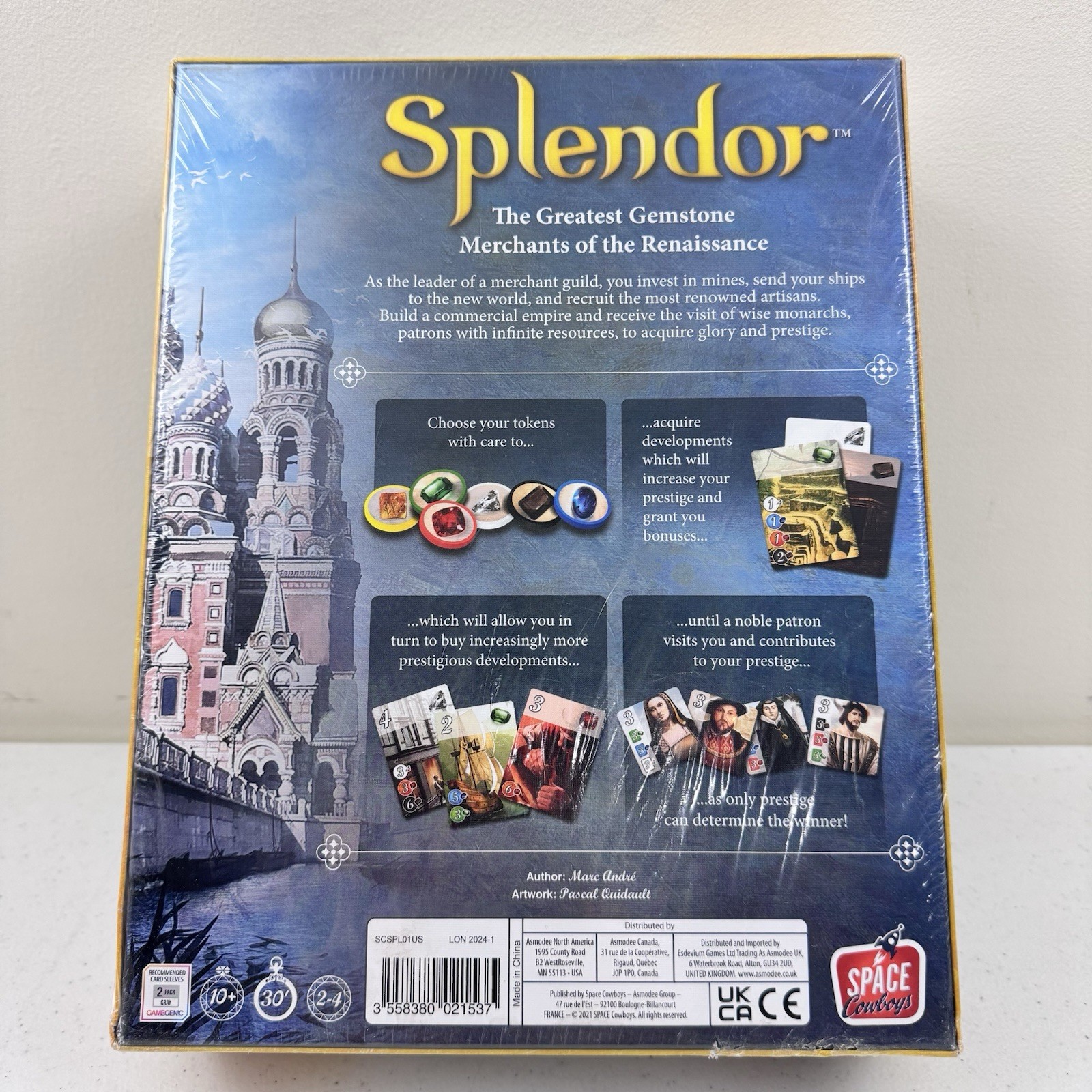 Splendor Board Game Marc Andre 2017 Space Cowboys Strategy Sealed Golden Geek