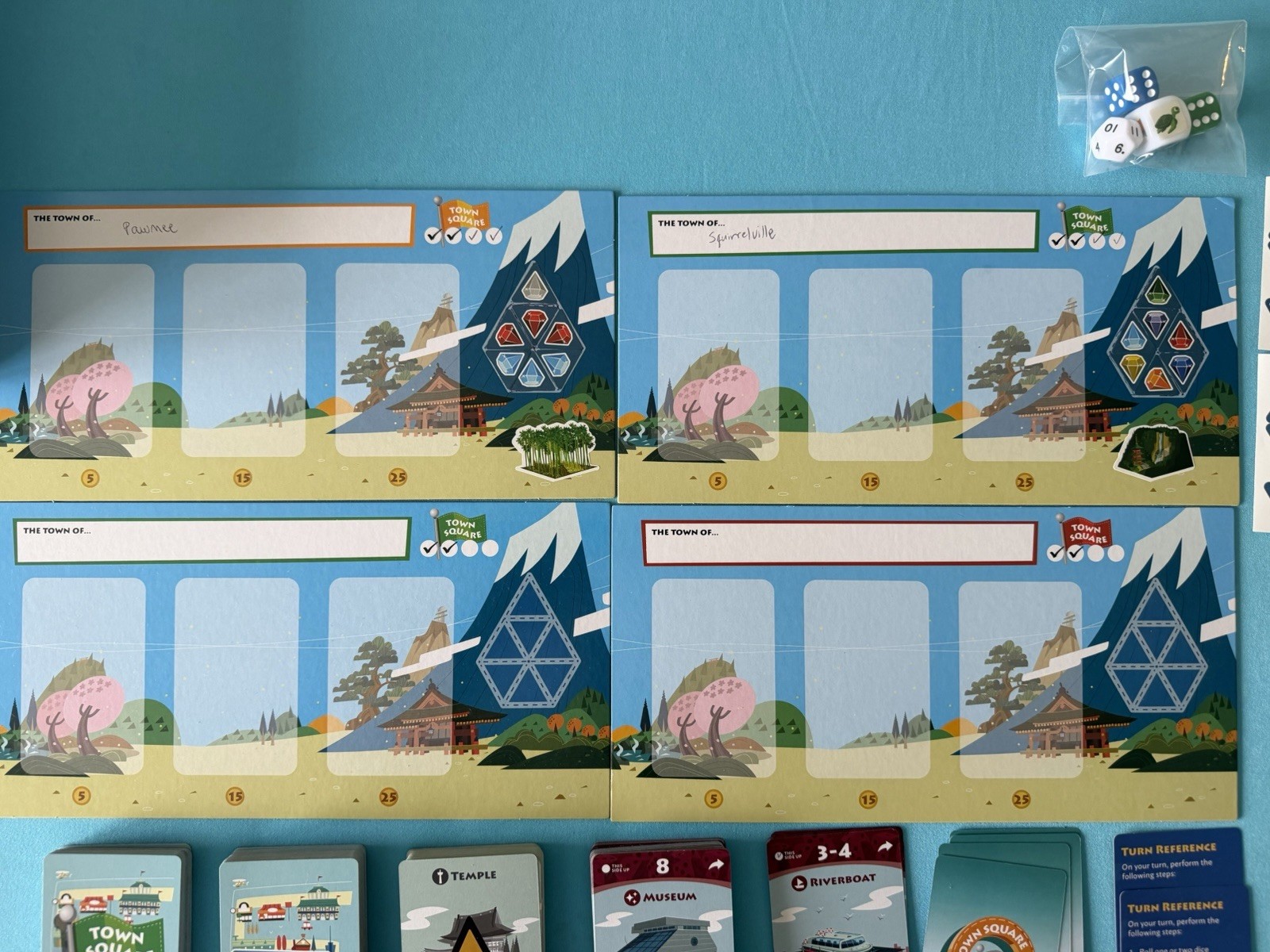 Machi Koro Legacy Board Game, Missing 2 Reference Cards Has 211 Cards Box Damage