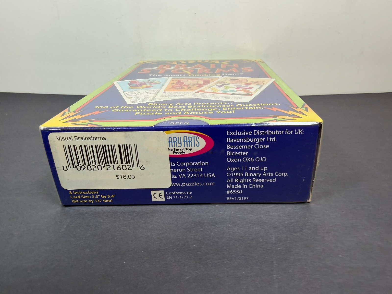 Binary Arts Visual Brain Storms Smart The Thinking Game Brain Teaser 1995