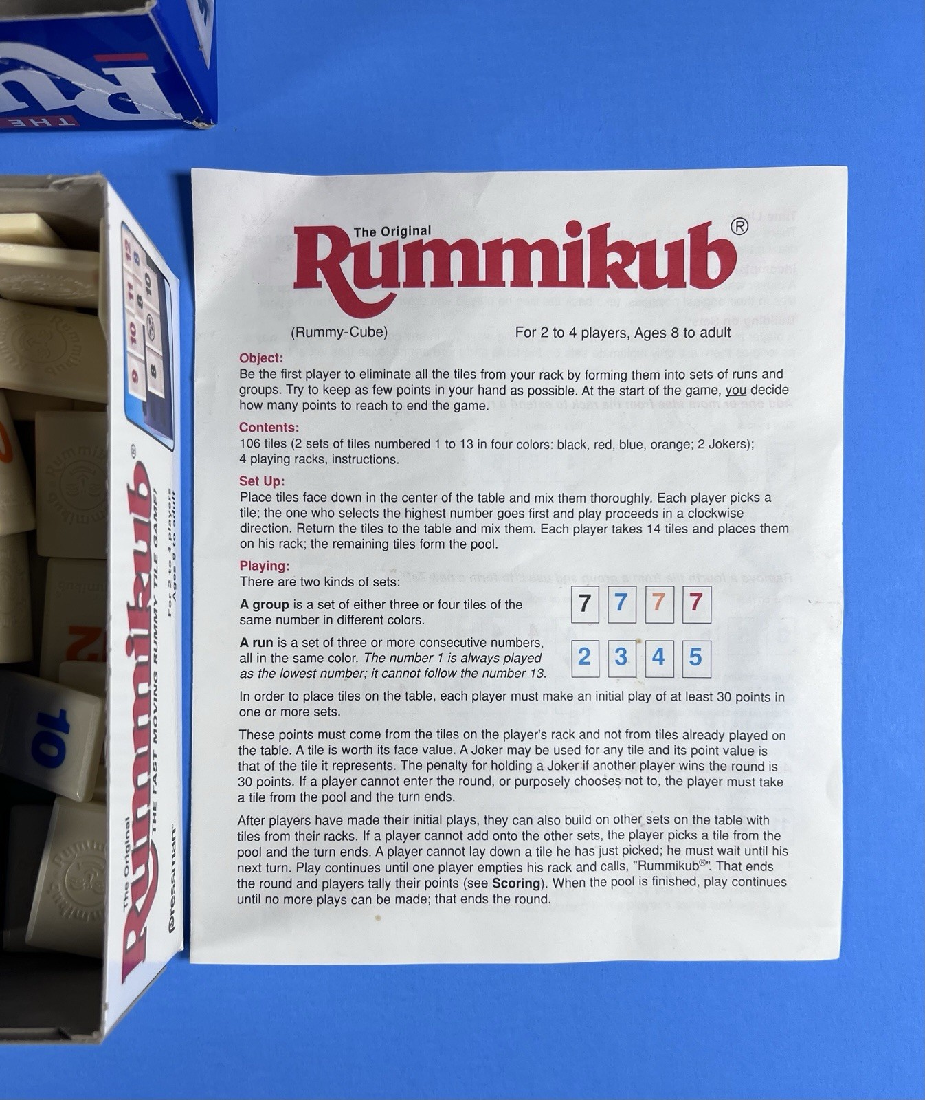 The Original Rummikub Game 1997 Pressman 100% Complete 106 Tiles Instructions