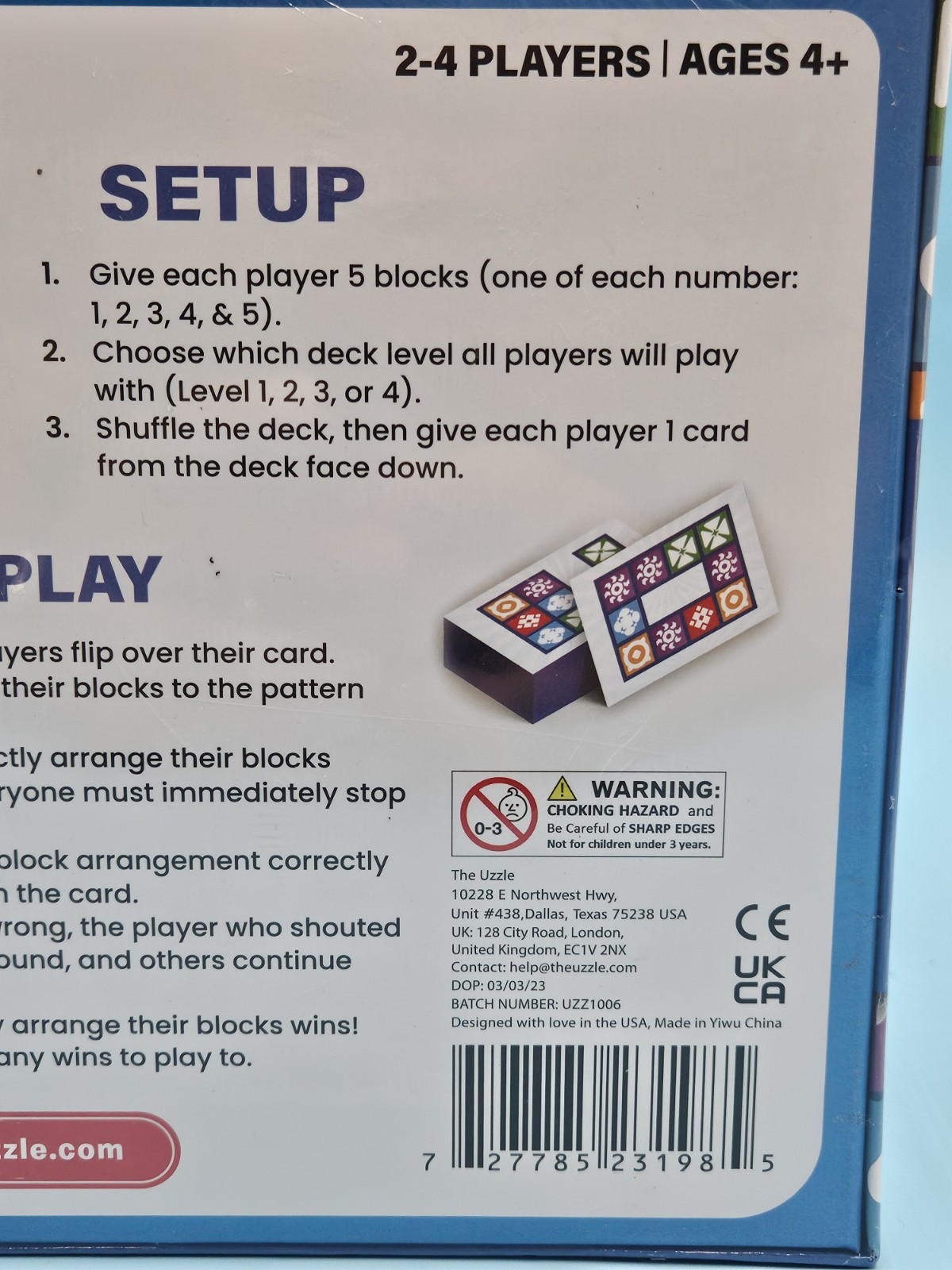 The Uzzle Board Game Family Game Puzzle for Children & Adults – New Sealed