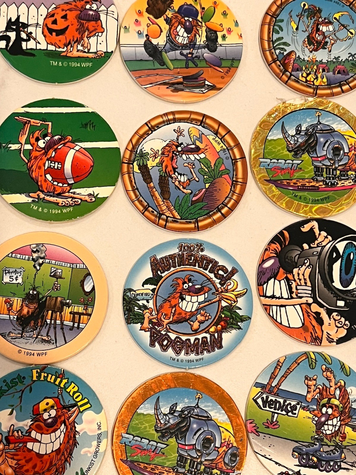 Lot of 13 Pogman Pogs Slammer The World Pog Federation Authentic POG Brand WPF