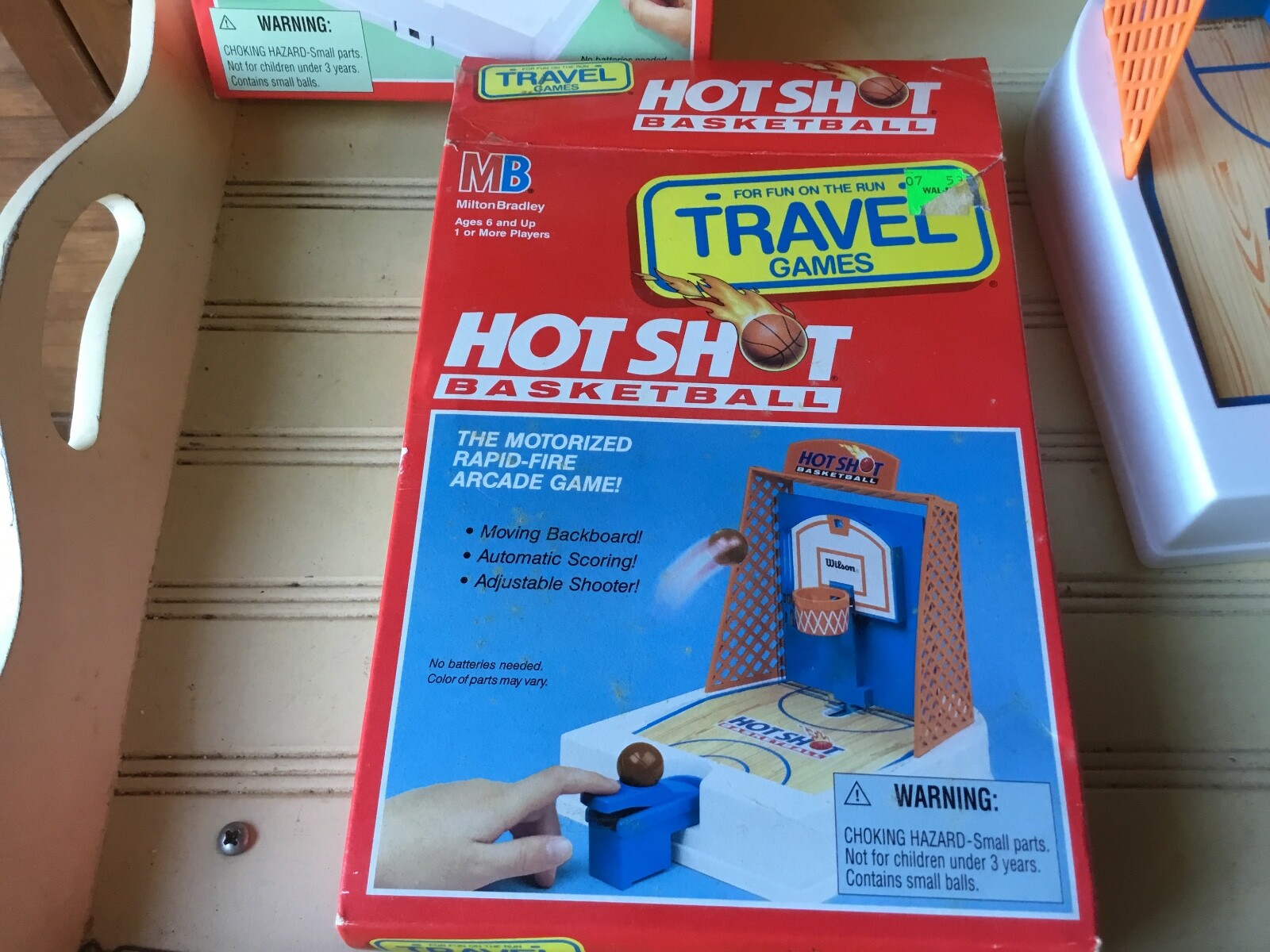 VTG MILTON BRADLEY GAMES HOT SHOT TRAVEL BASEBALL & BASKETBALL – BB HOOP USED