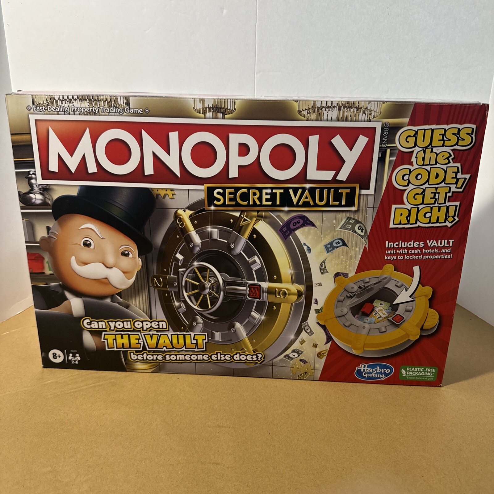 MONOPOLY Secret Vault Board Game for Kids Ages 8 and Up, Family Complete Fun