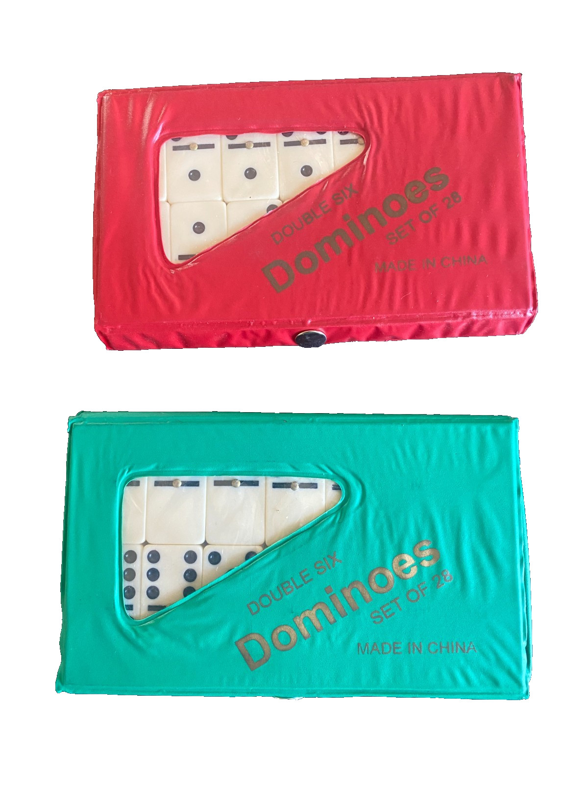 Dominoes Double Six Jumbo Ivory Set of 28- Brand New! In a snap case- One Pack