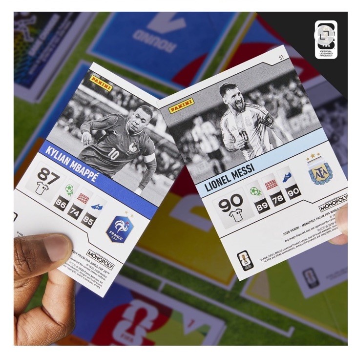 Monopoly Panini Prizm FIFA World Cup Board Game Includes 1 Starter & 2 Prizm Pk