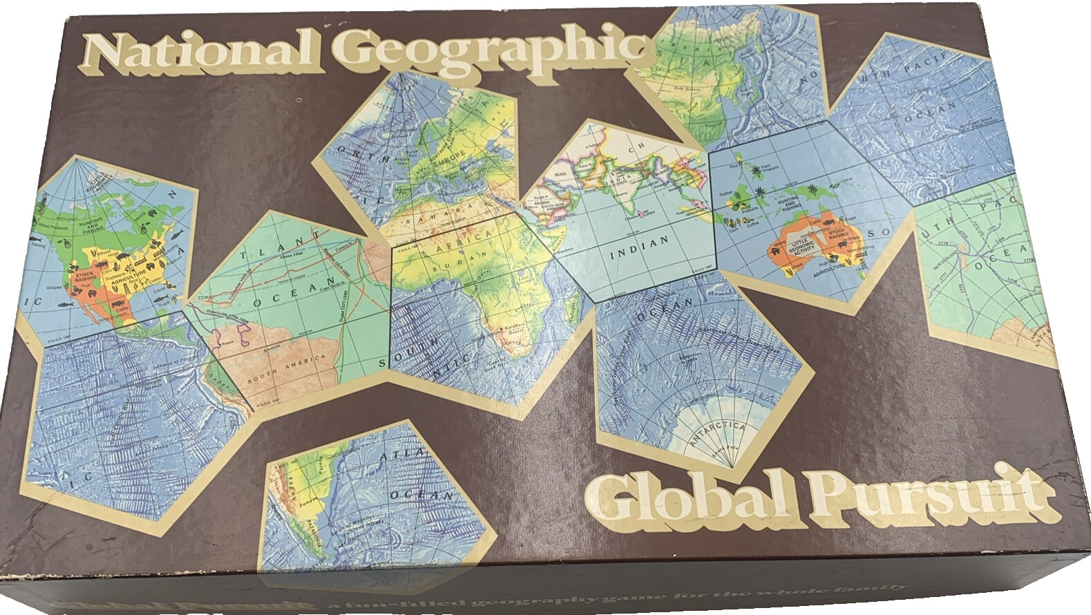 Global Pursuit Board Game 1987 National Geographic Made In USA Vintage