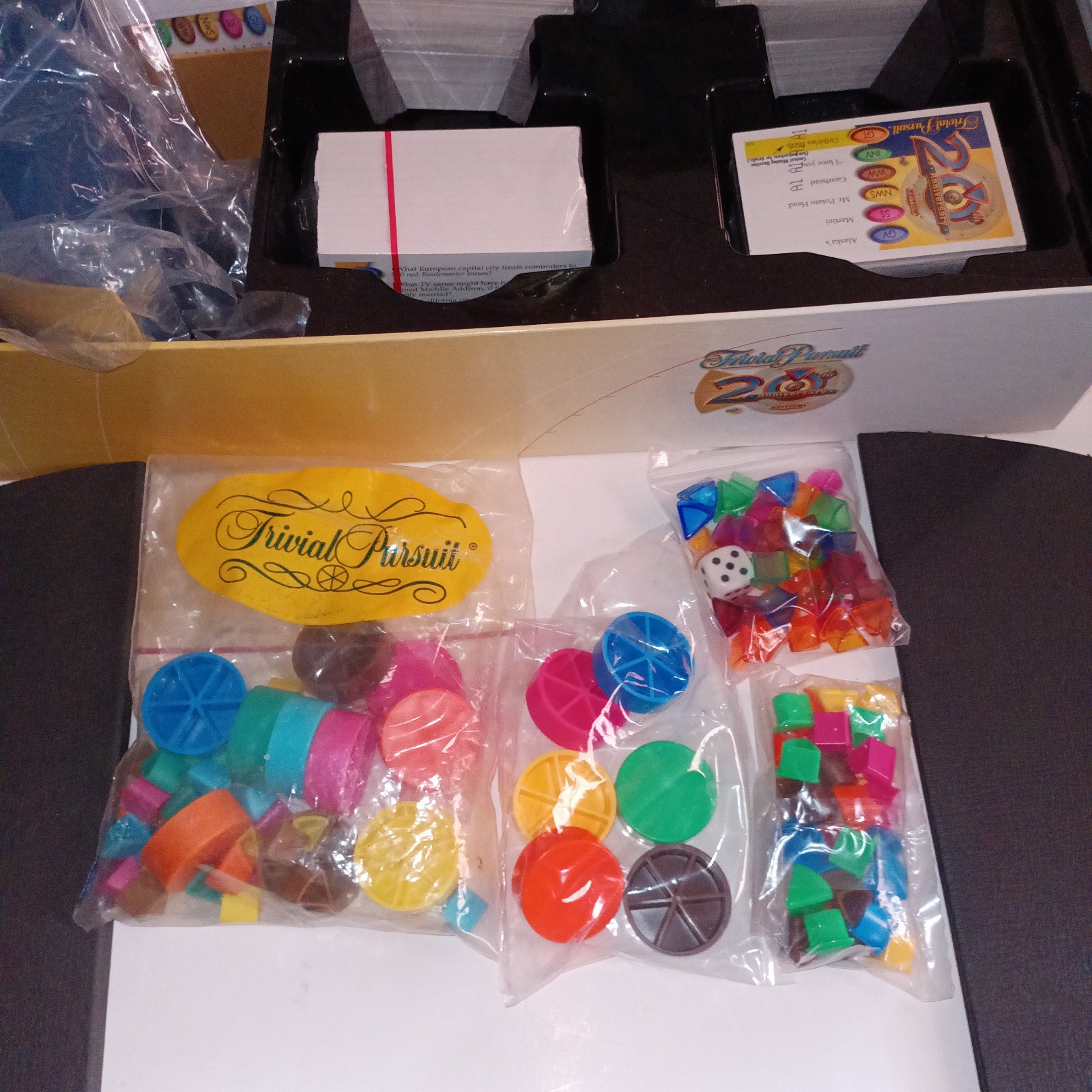 Trivial Pursuit 20th Anniversary Family Game + Extra Parts + Sealed Trivia Cards