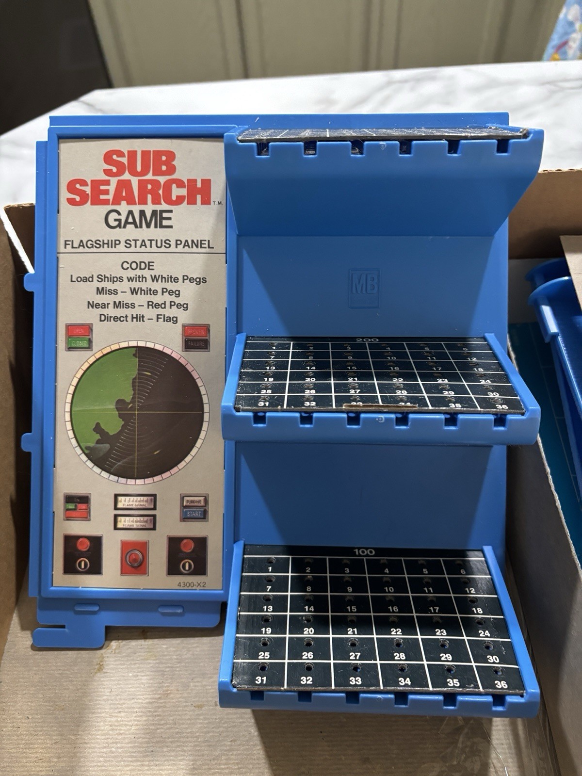 Sub Search Game 3-Level Strategy Milton Bradley 1973 Complete Board Game 4300
