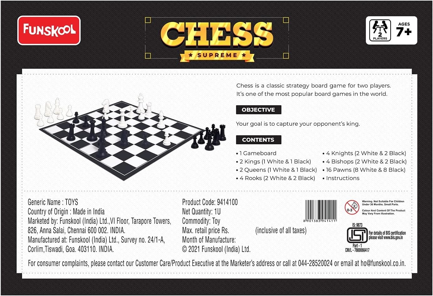 Chess Supreme, Classic Strategy Board Game for Kids, Adults, and Families