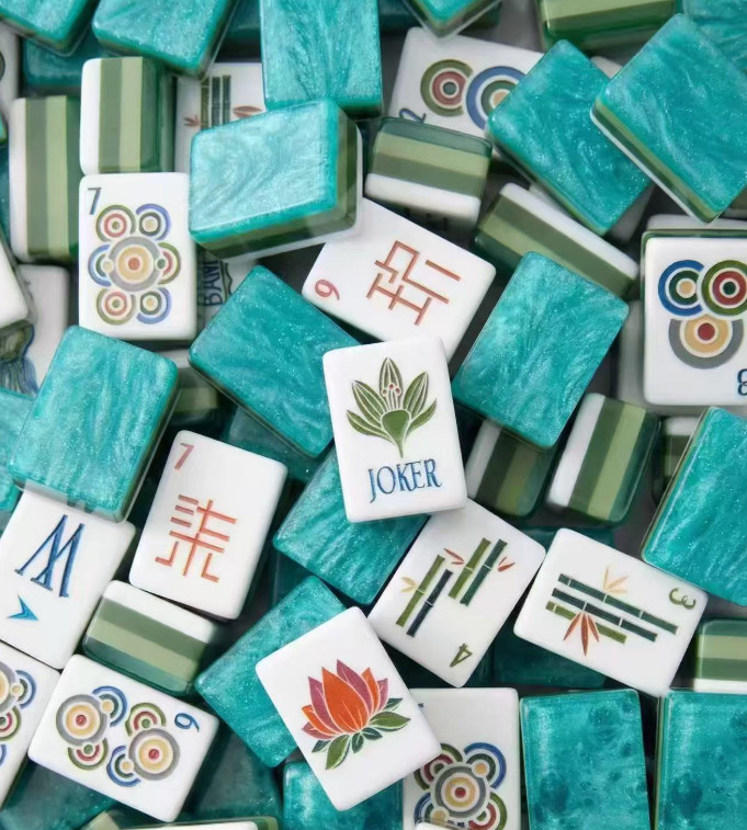 New high-end Blue Mahjong Tiles set ,160 tiles+ Free storage bag