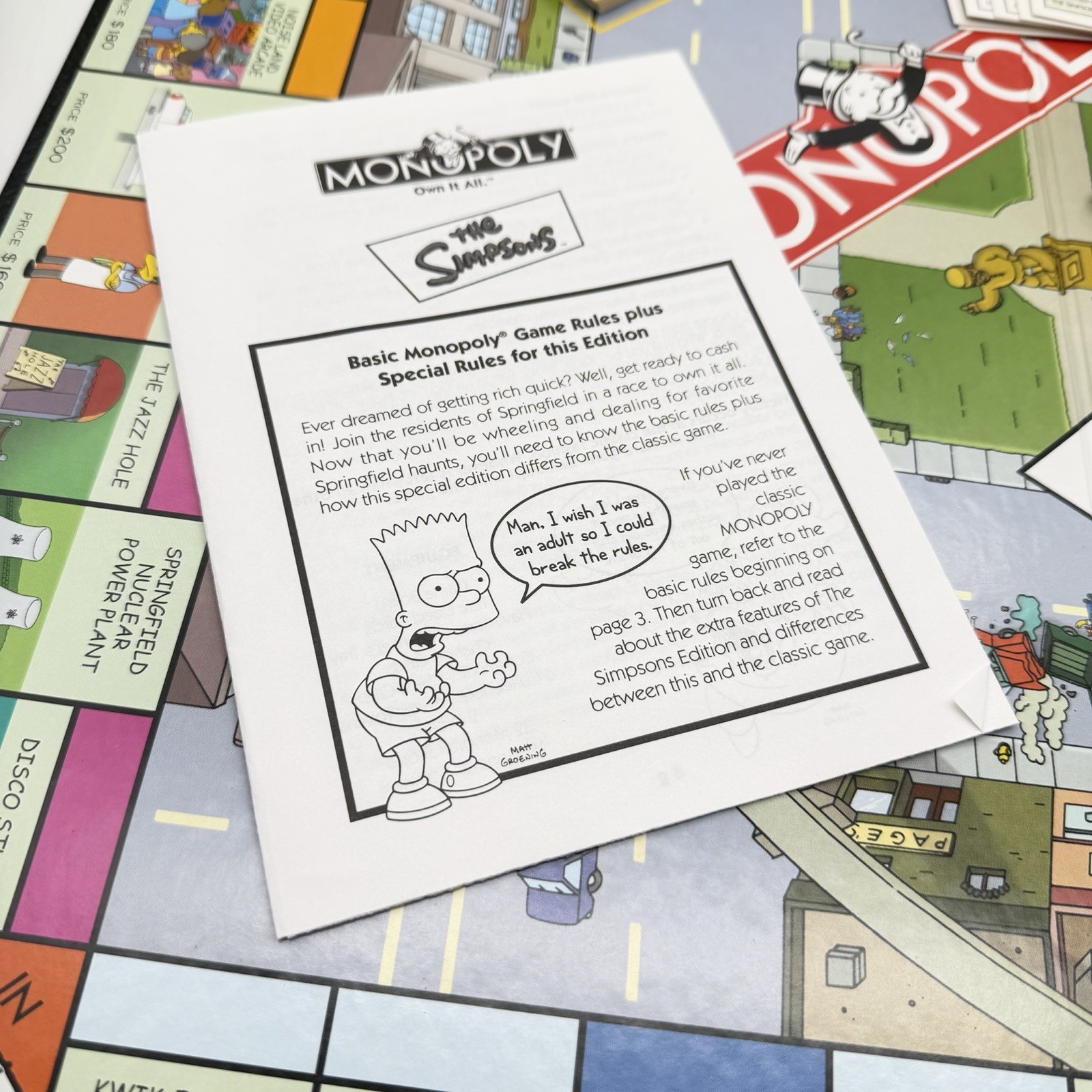 The Simpsons Monopoly Board Game Welcome to Springfield Parker Brothers COMPLETE