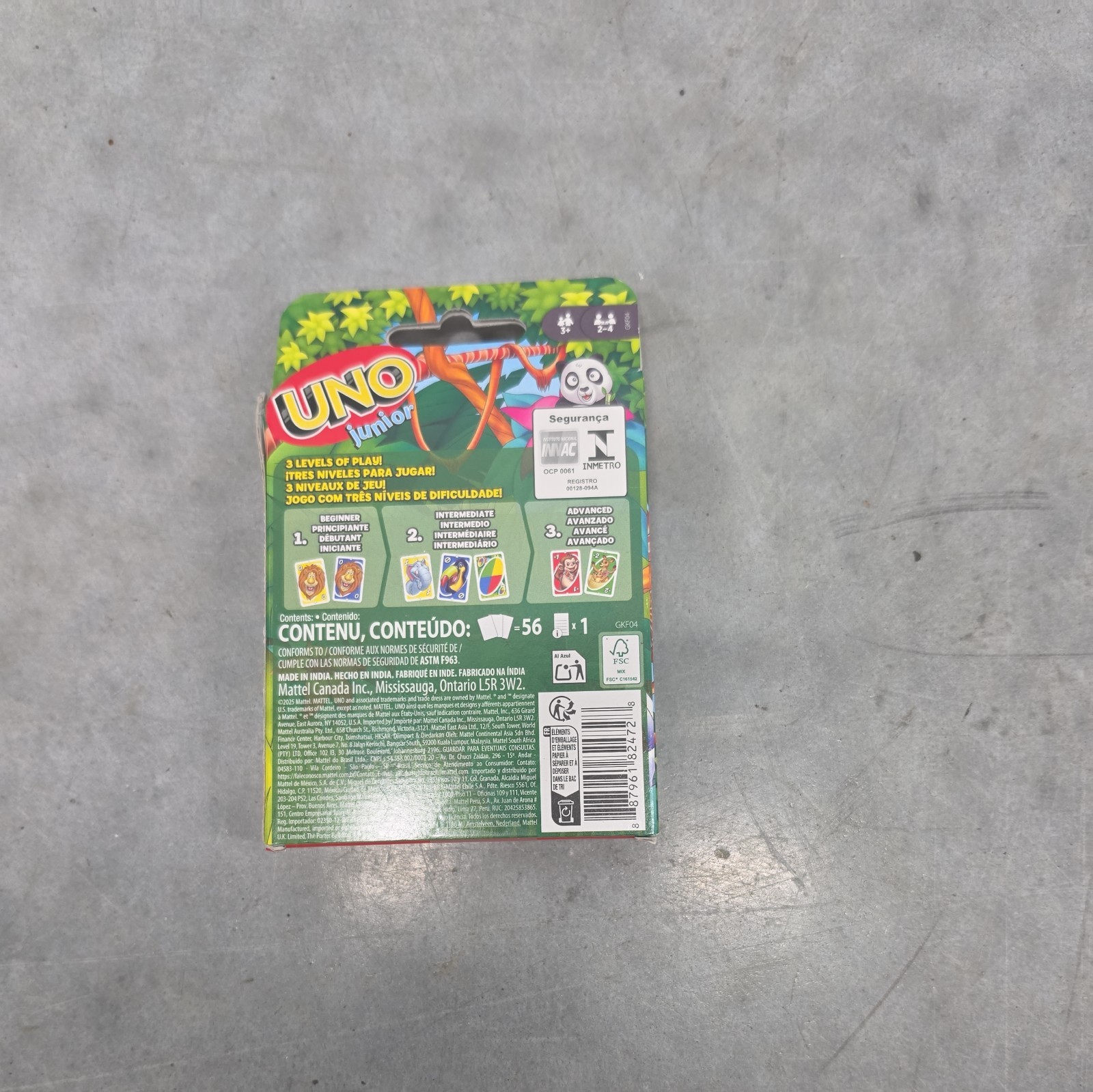 UNO Junior Card Game with 45 Cards, Gift for Kids 3 Years Old & Up