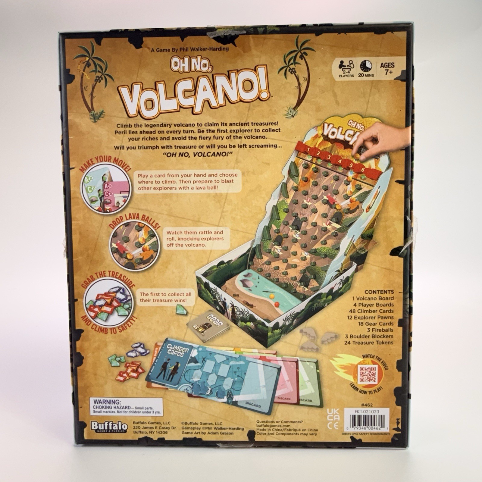 Buffalo Games Oh No Volcano Board Game Treasure Seeking – Complete