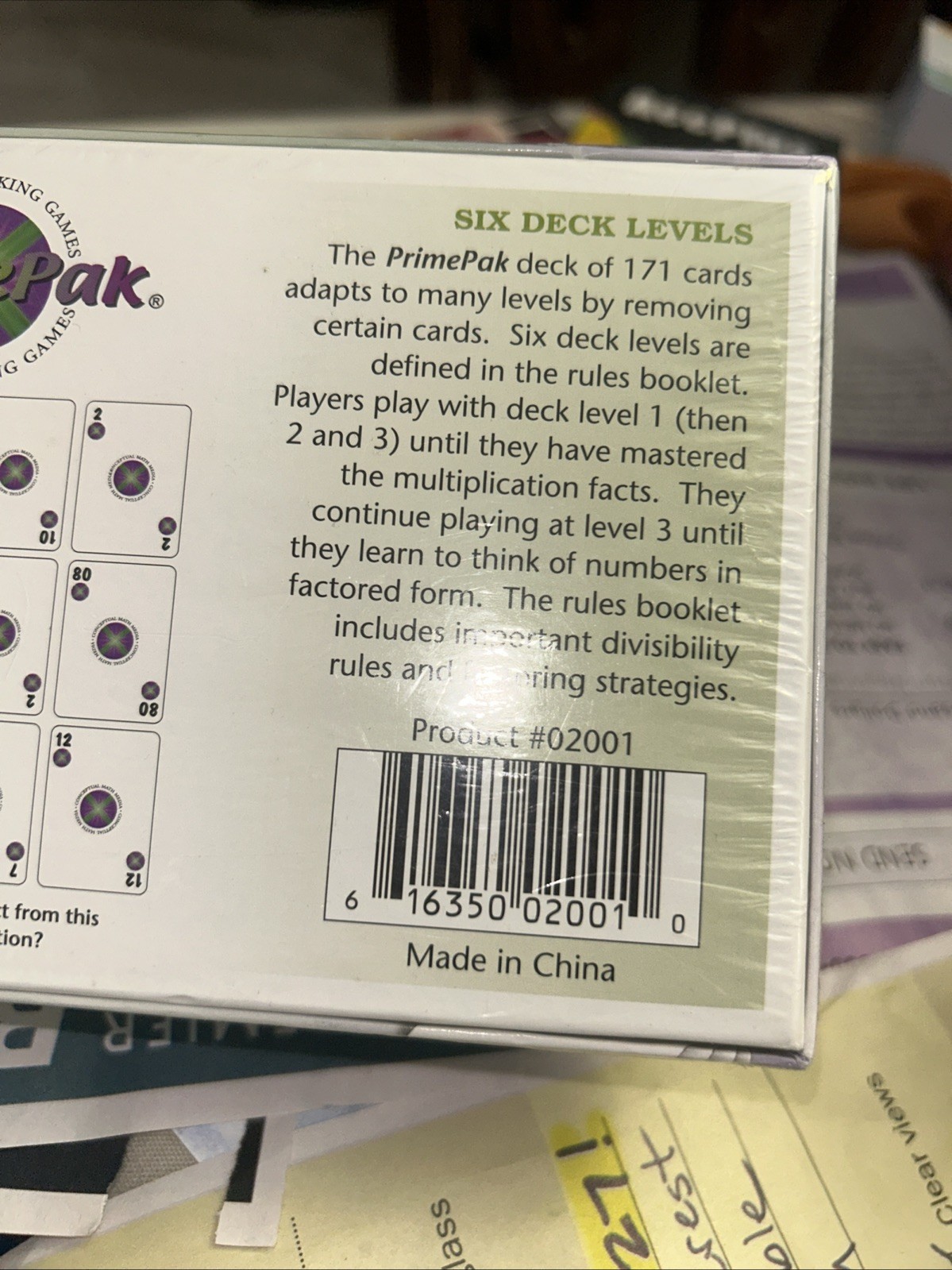 PrimePak Four Math Card Games Factor Sets From Creators of Equate Homeschool
