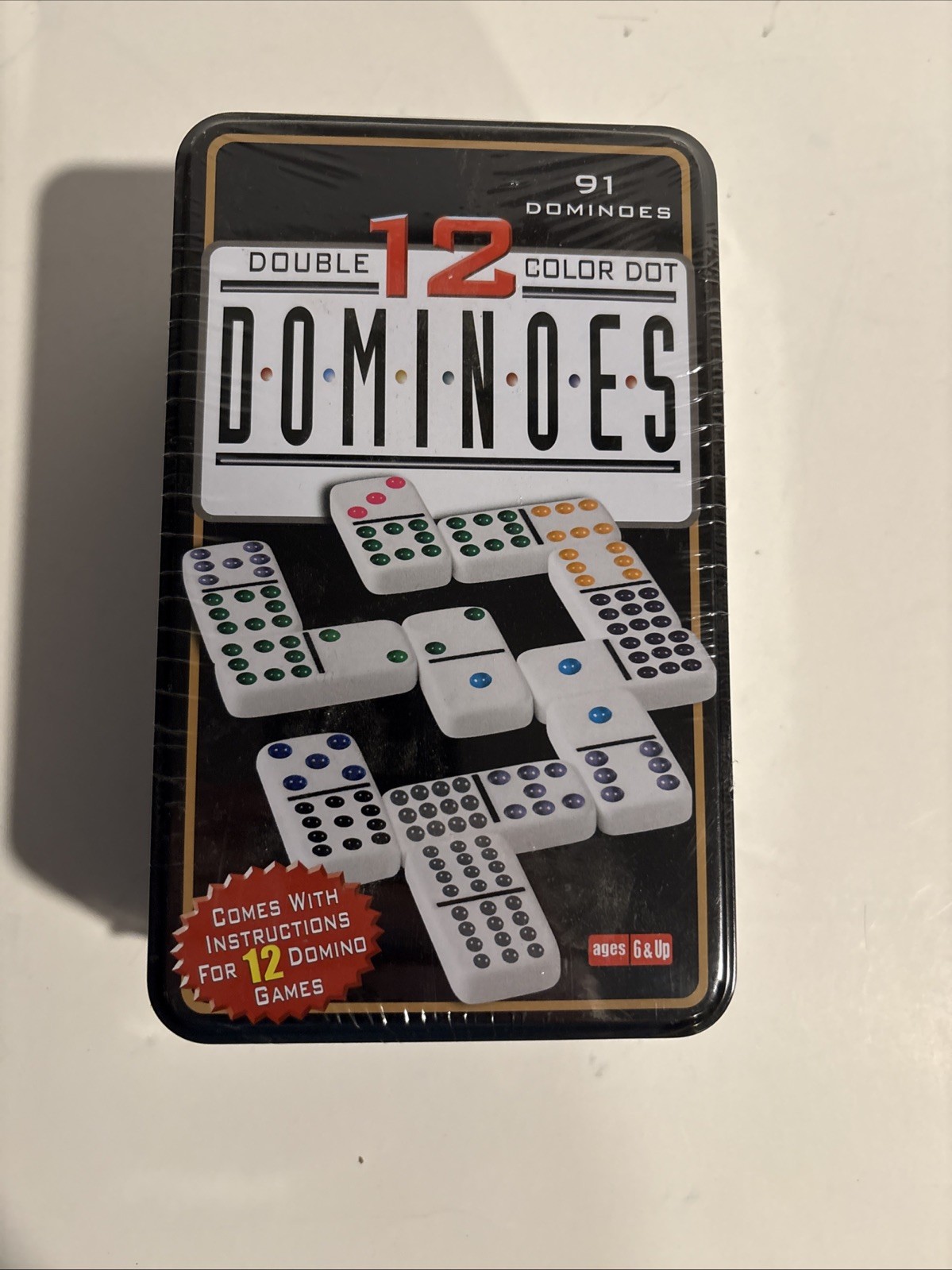 DOMINOES DOUBLE TWELVE 91 COLOR DOT DOMINOES – New Sealed