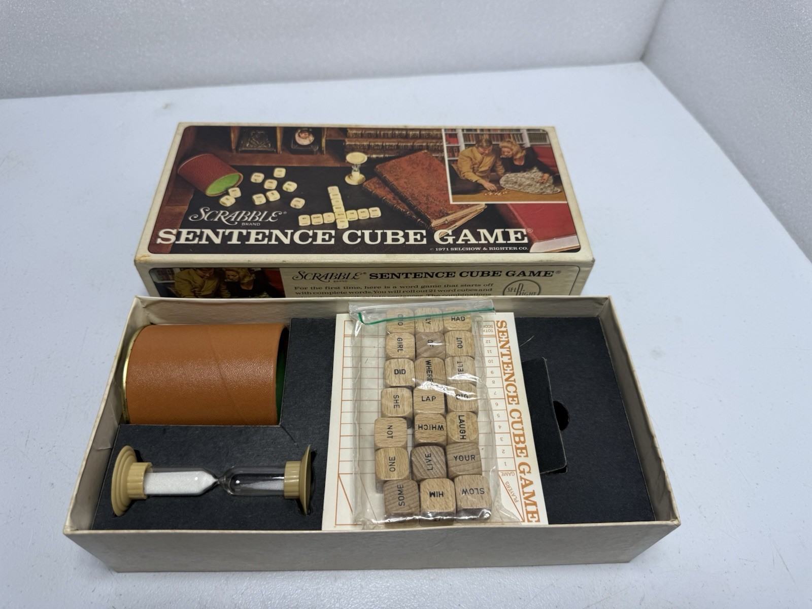 Vintage Scrabble Sentence Cube Game 1971 Selchow & Righter Excellent Condition!