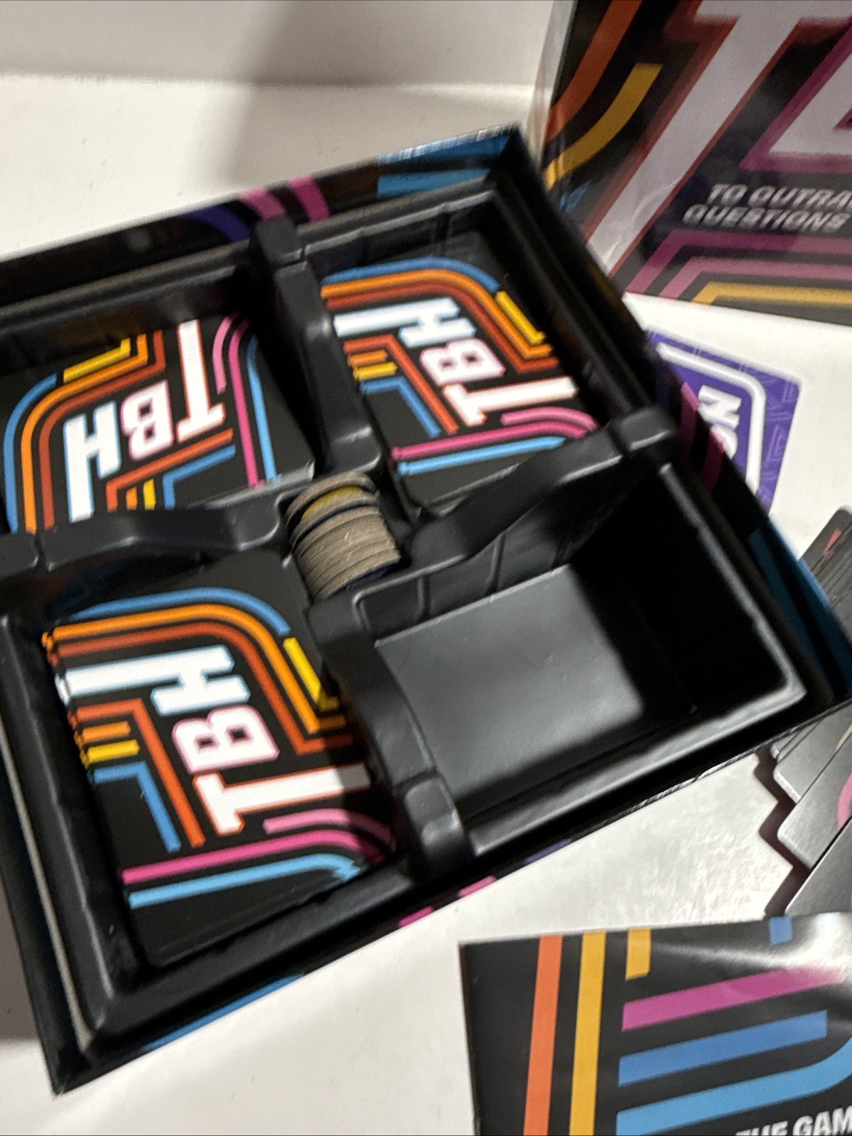 NEW TBH THE GAME OF HONEST ANSWERS TO OUTRAGEOUS QUESTIONS 3-8 PLAYERS AGES 14+