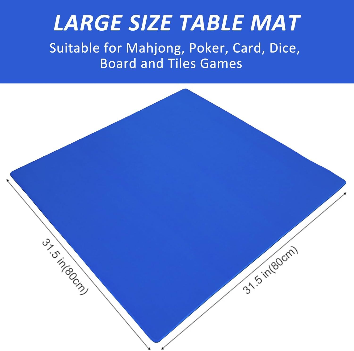 Large Mahjong Mat with Black Carrying Bag (Blue,31.5 Inches), anti Slip and Nois