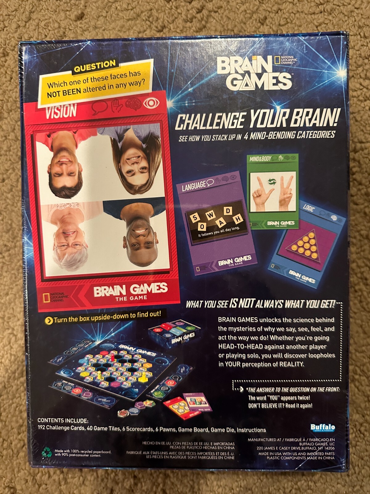 National Geographic Channel Brain Games The Game Board Game NEW SEALED