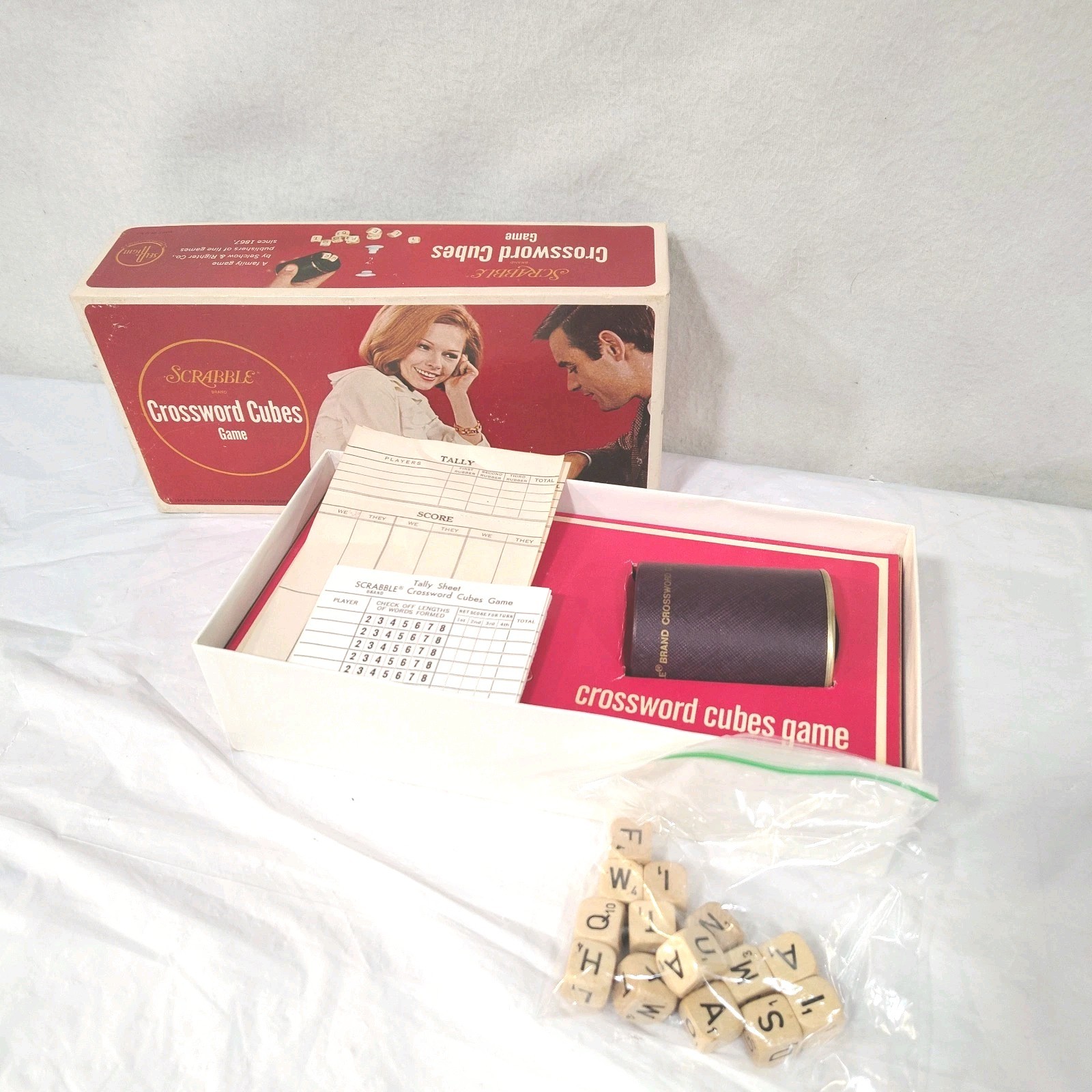 Scrabble Crossword Cubes Board Game Selchow & Righter No. 93 Vintage 1968