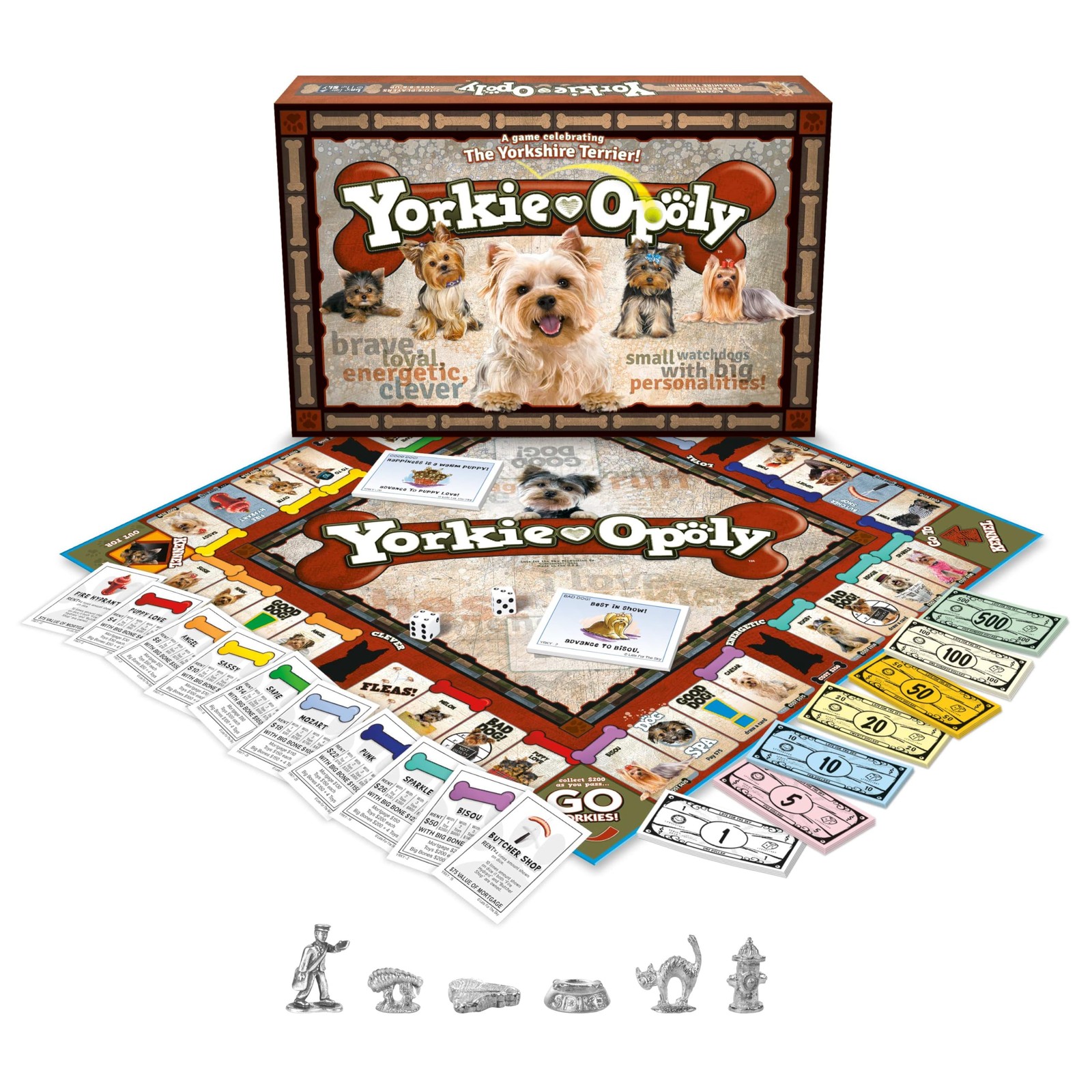 Late For The Sky Yorkie-Opoly Dog Board Game For Yorkshire Terrier Lovers