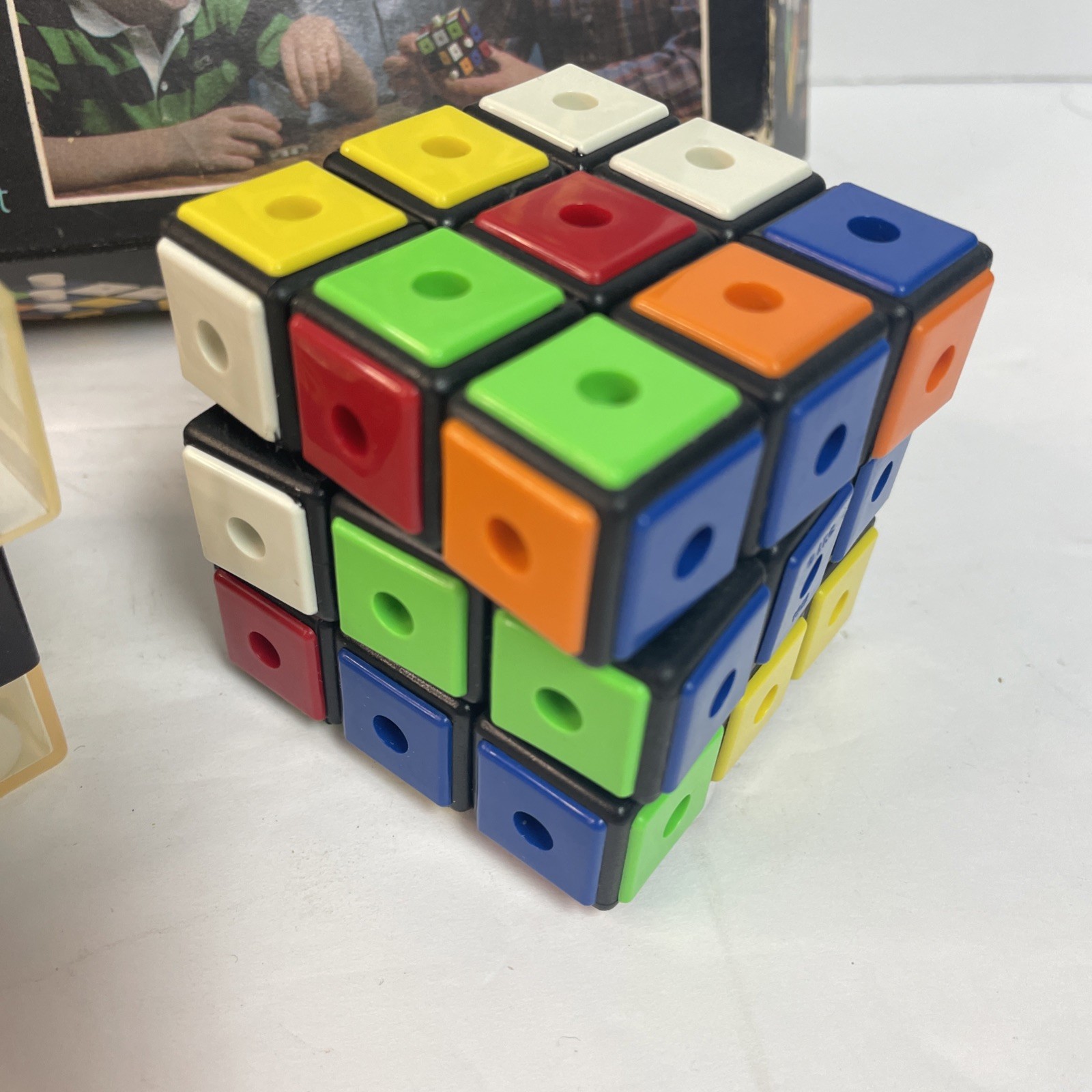 Vintage Rubik’s Cube Game 1982 Complete Ideal Toy Corp Peg Game Original Box-GS