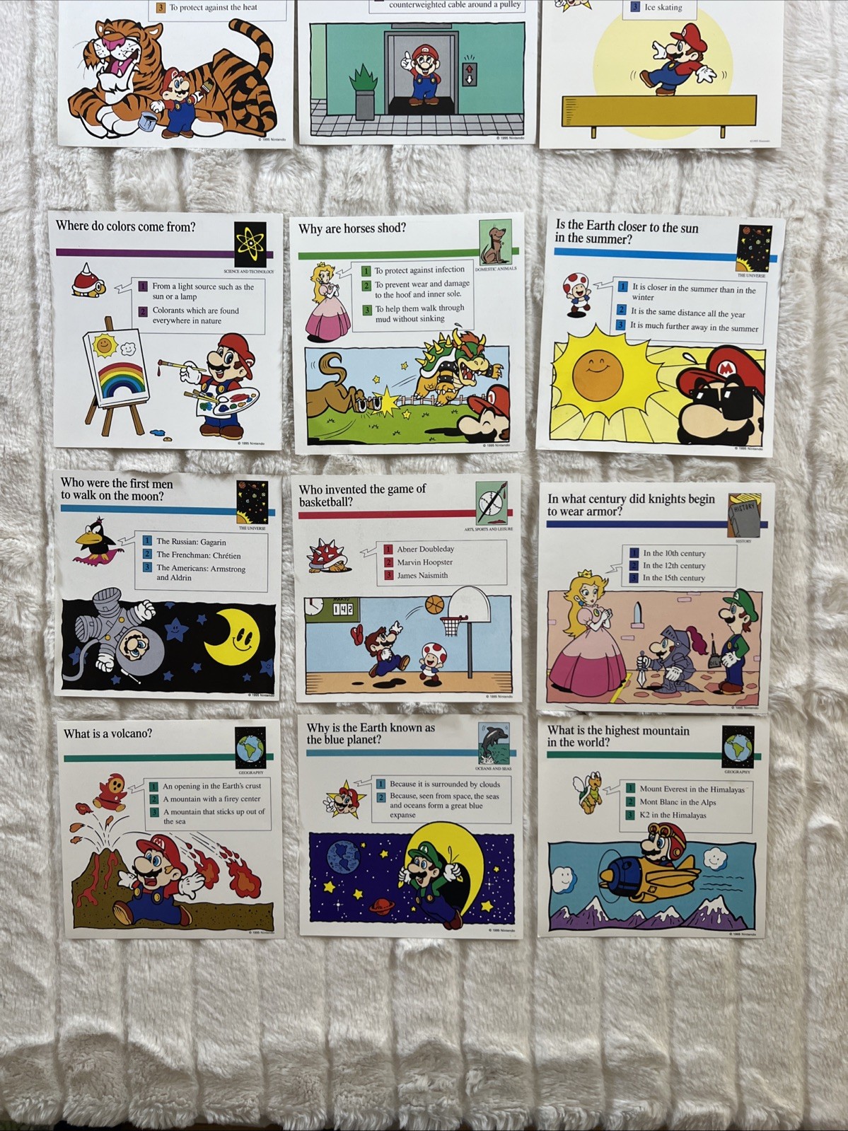 Vintage 1995 Mario Quiz Cards By Atlas Editions Sealed Trivia One Set In Mailer
