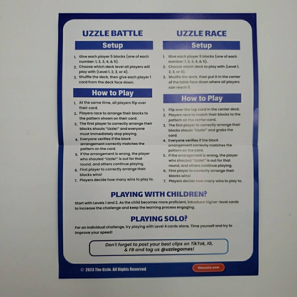 The Uzzle Family Block Puzzle Game for Children 4 and UP to Adult Educational